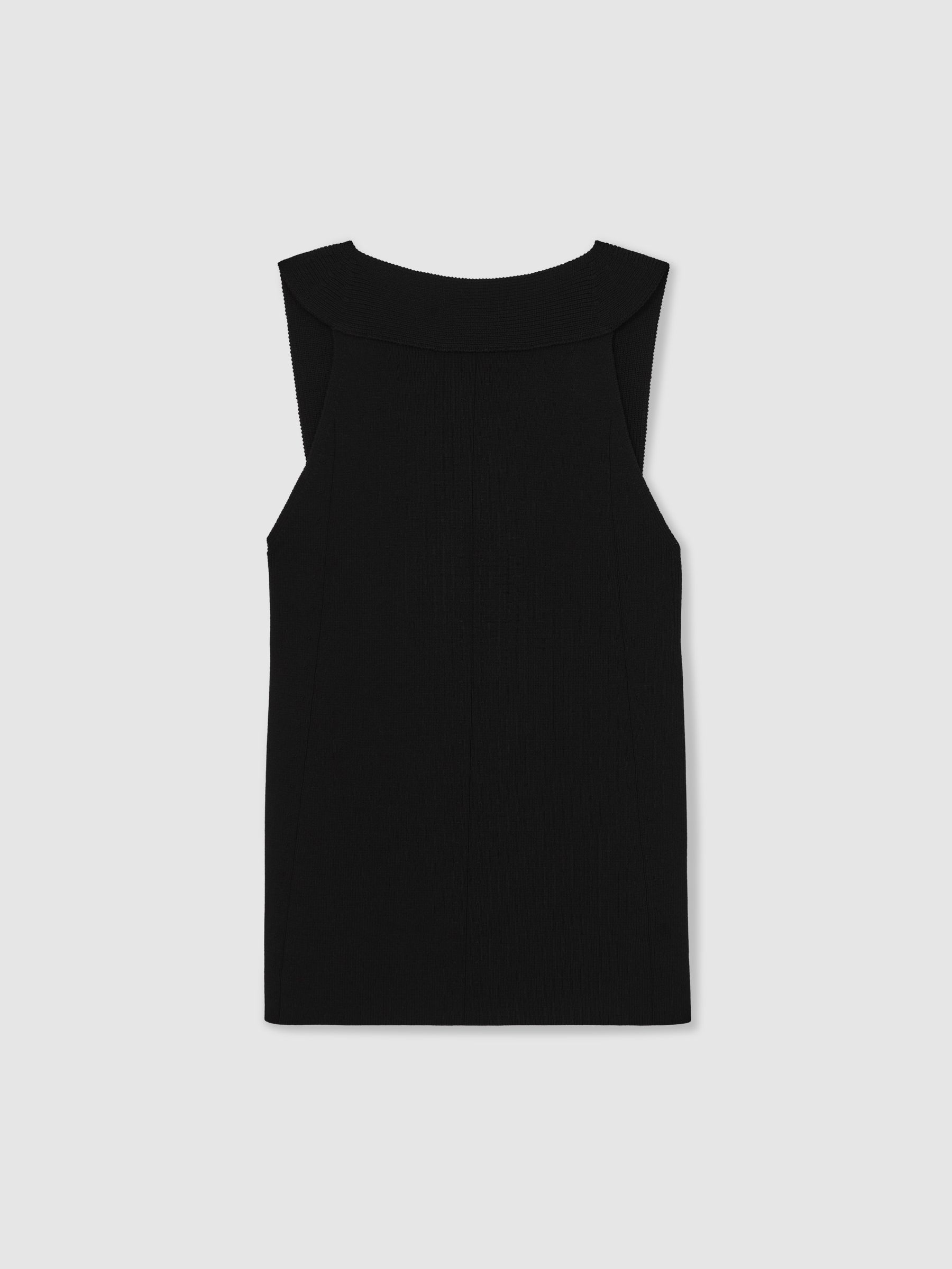 Low-Back Rib-Knit Vest in Black - Image 6 of 7