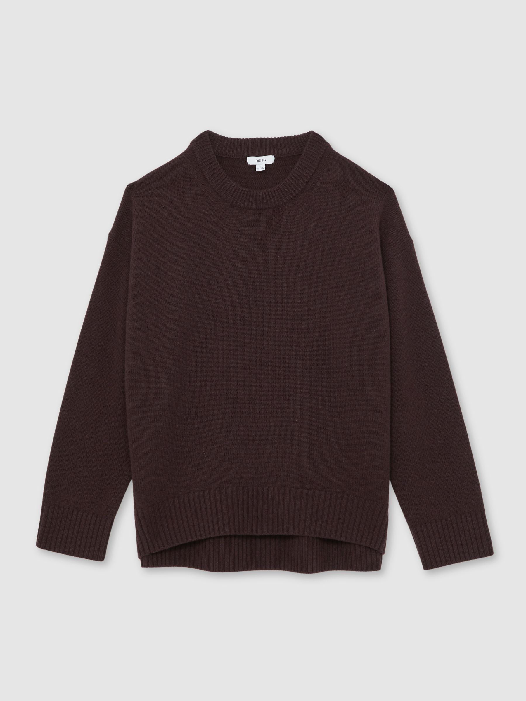 Wool-Cashmere Crew-Neck Jumper in Plum - Image 2 of 5