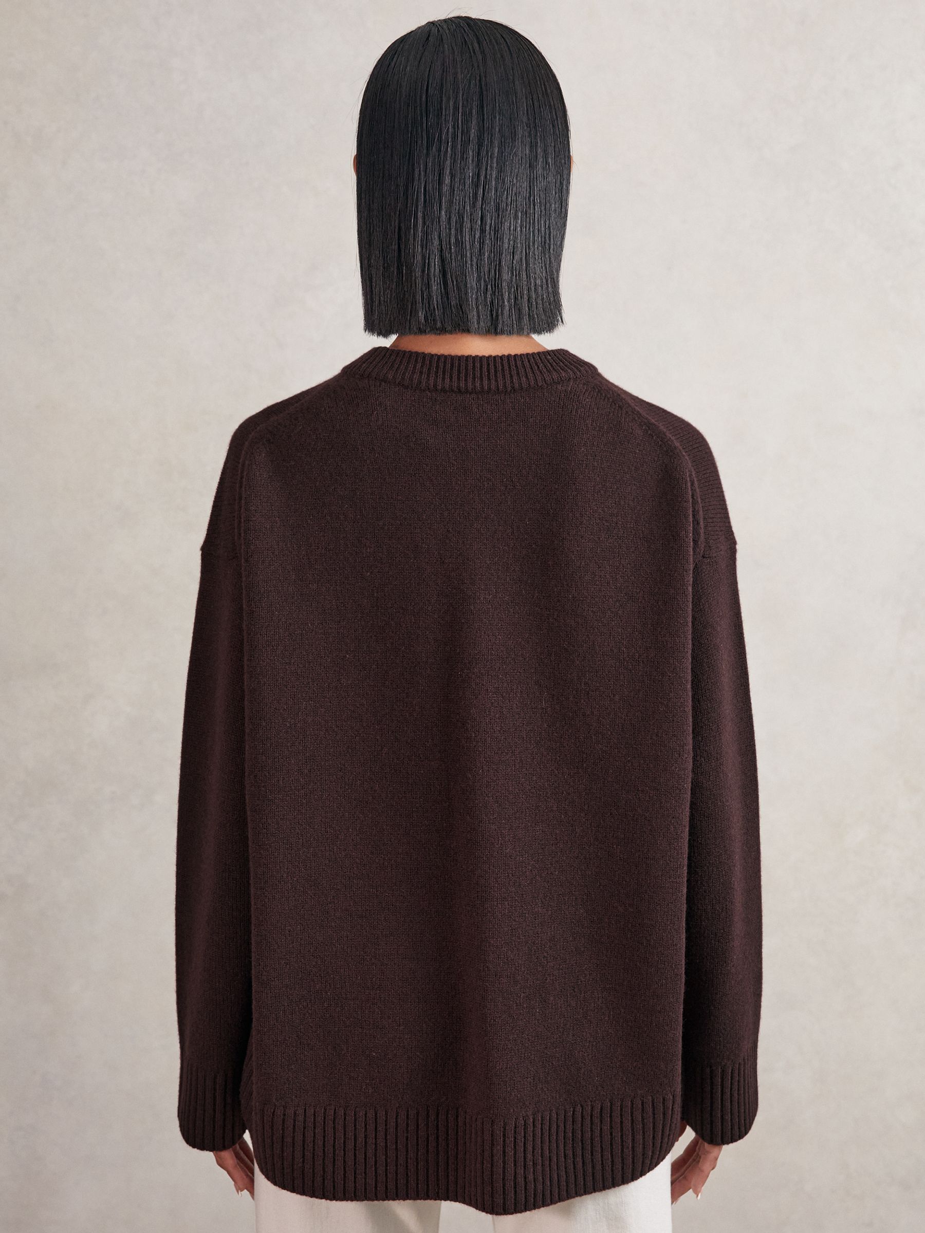 Wool-Cashmere Crew-Neck Jumper in Plum - image 3