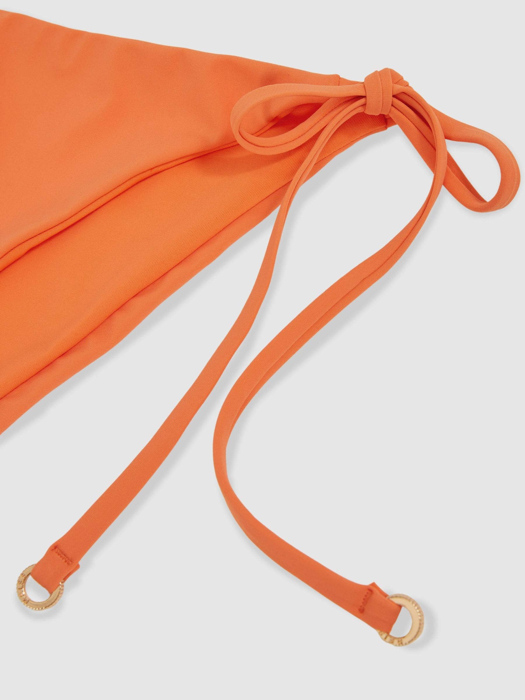 Side Tie Bikini Bottoms in Coral Orange - image 5