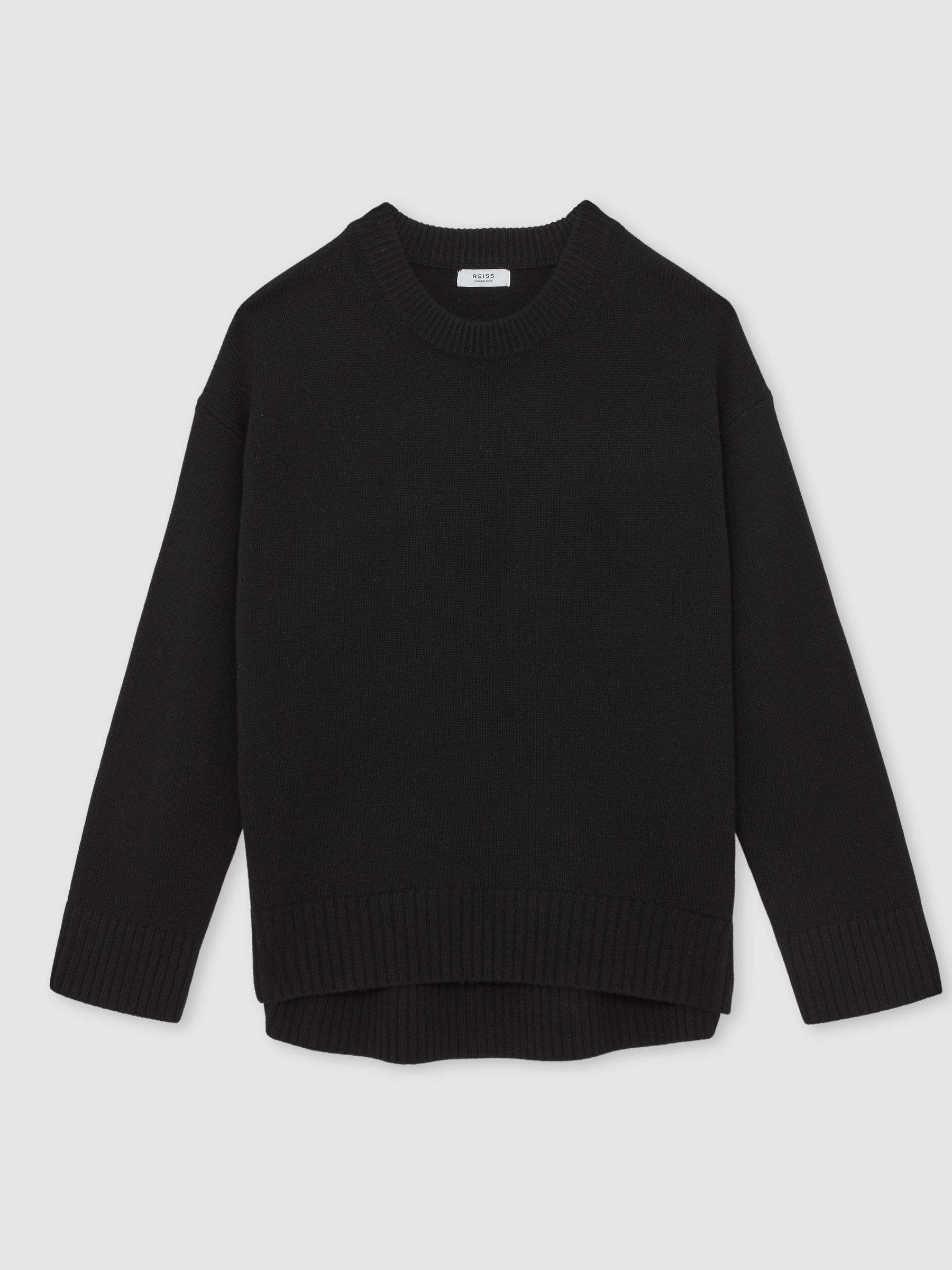 Wool-Cashmere Crew-Neck Jumper in Black - Image 2 of 6