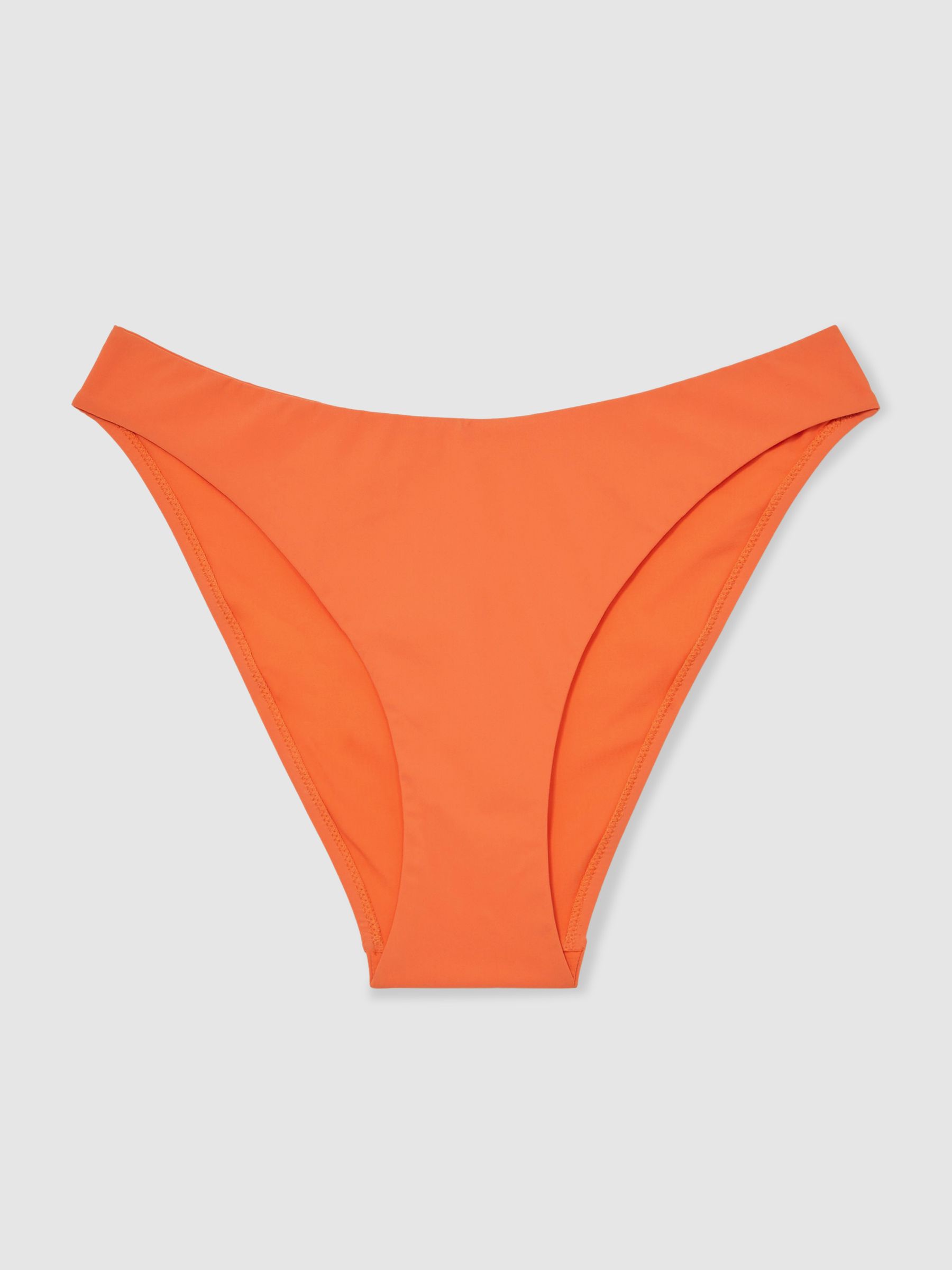High Cut Bikini Bottoms in Coral Orange - Image 2 of 5