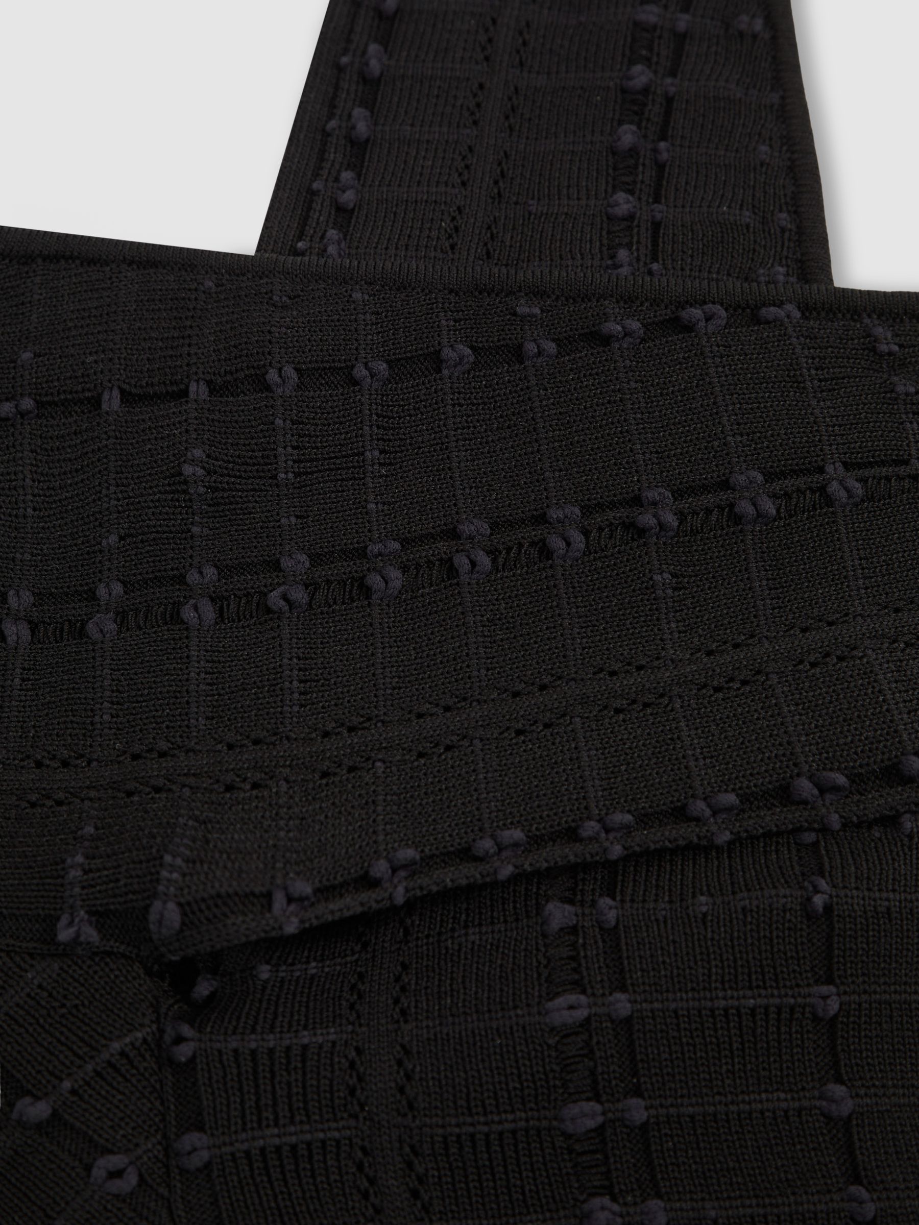 Cross Neck Textured Top in Black - Image 5 of 5