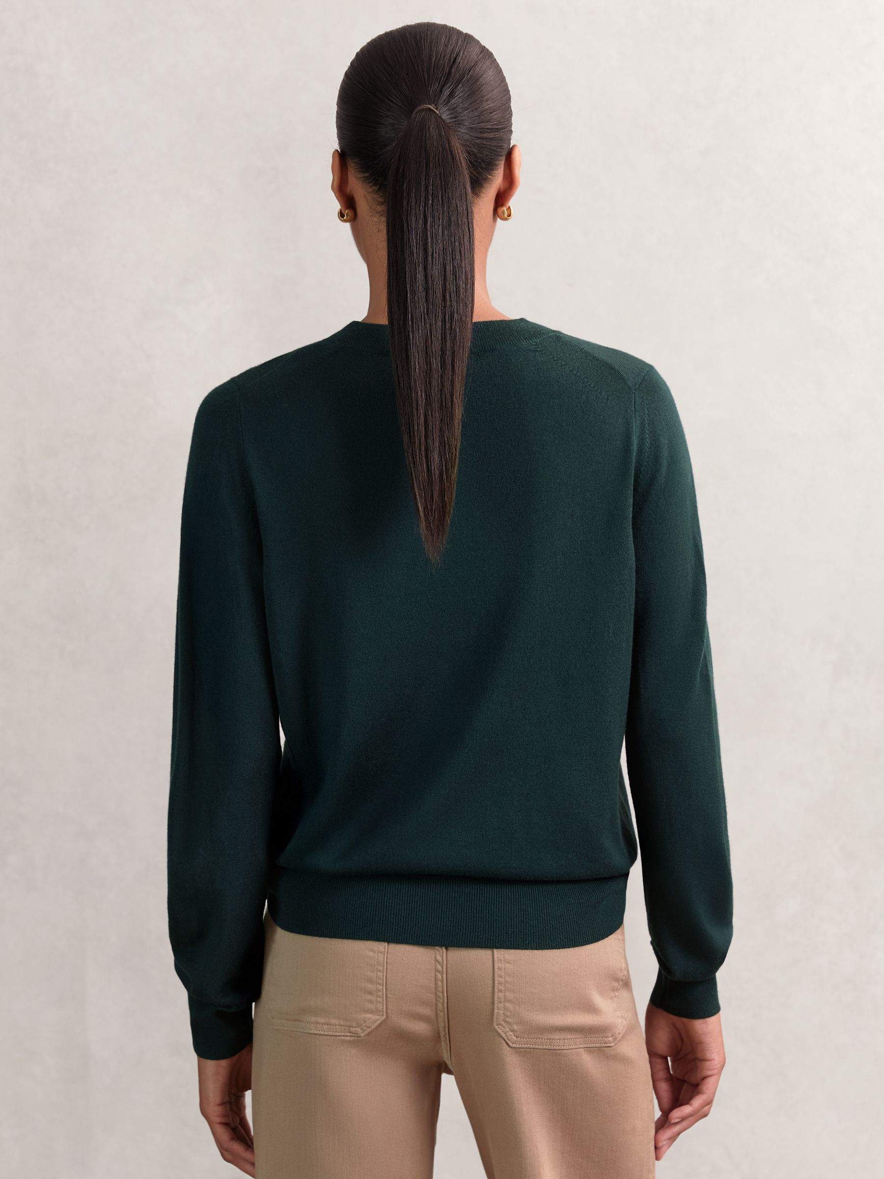Wool Crew-Neck Jumper in Green - image 4