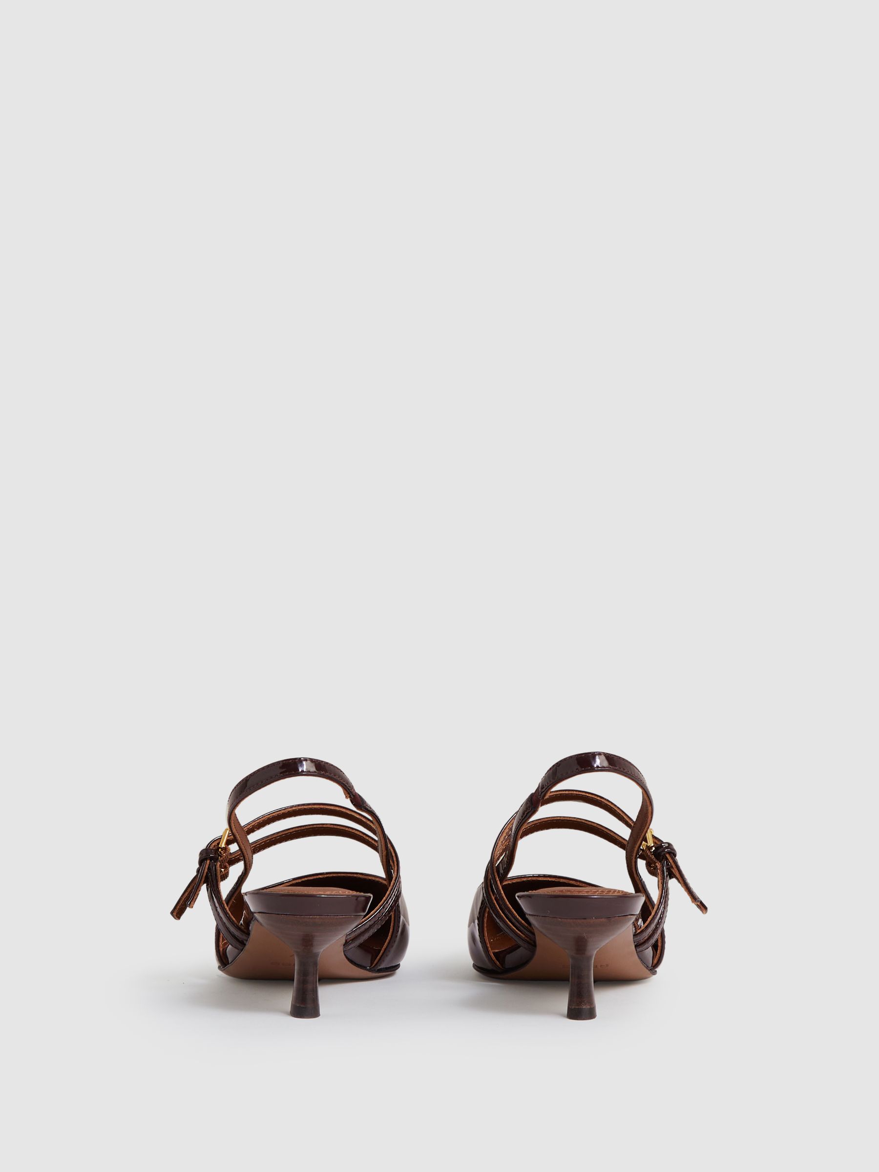 Leather Slingback Buckle Court Shoes in Oxblood - image 2