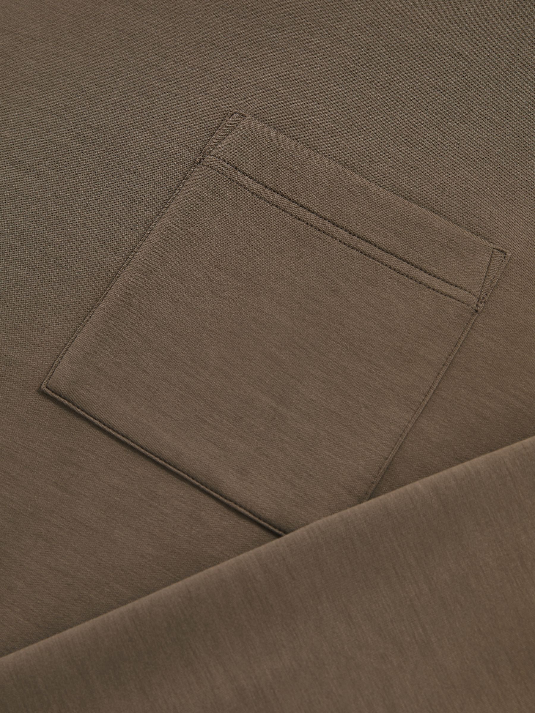 Interlock-Jersey-Sweatshirt mit Trichterkragen in Khakigrün - Bild 6 von 6