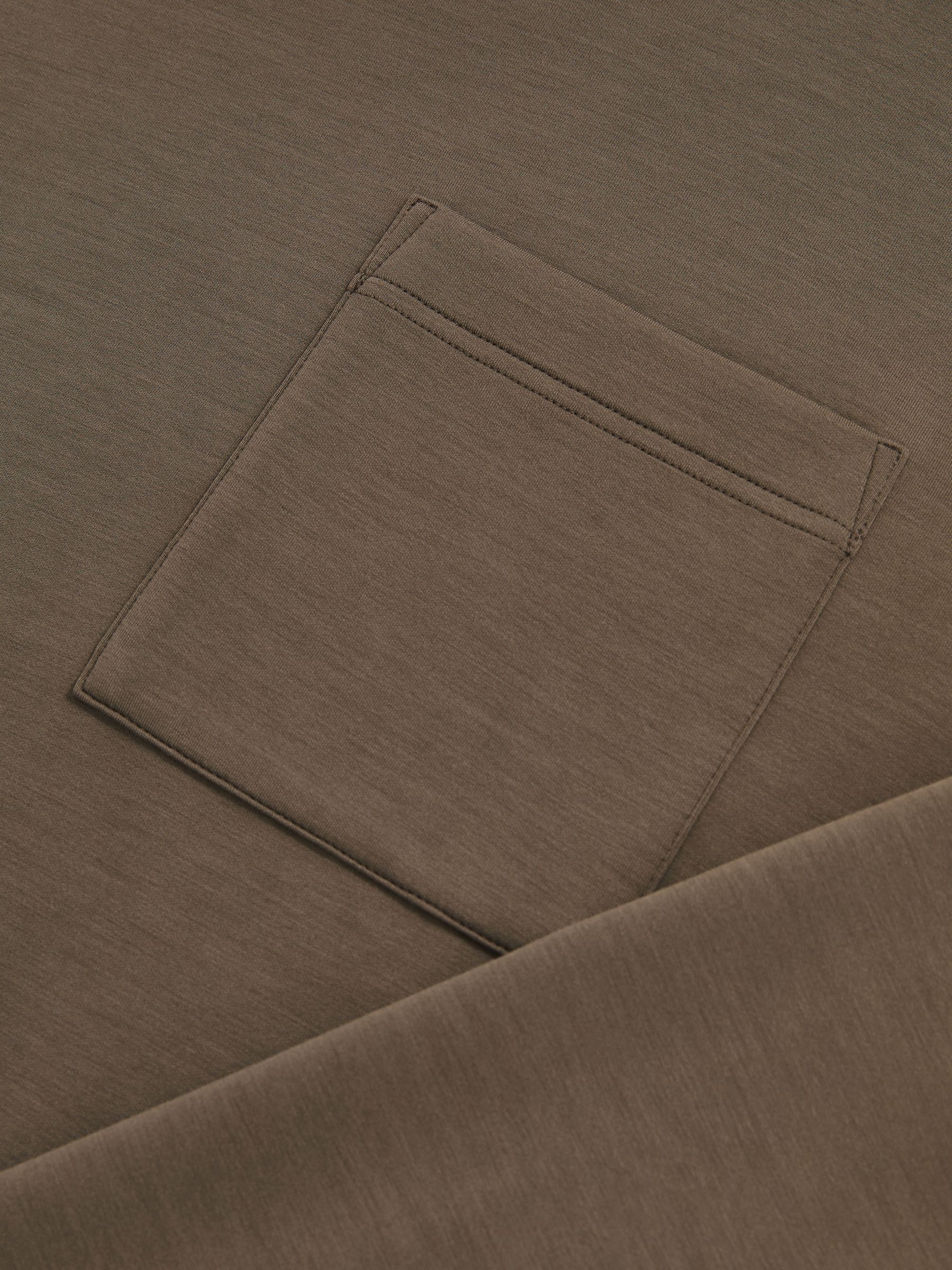 Premium Interlock Funnel-Neck Sweatshirt in Khaki Green - Image 7 of 7