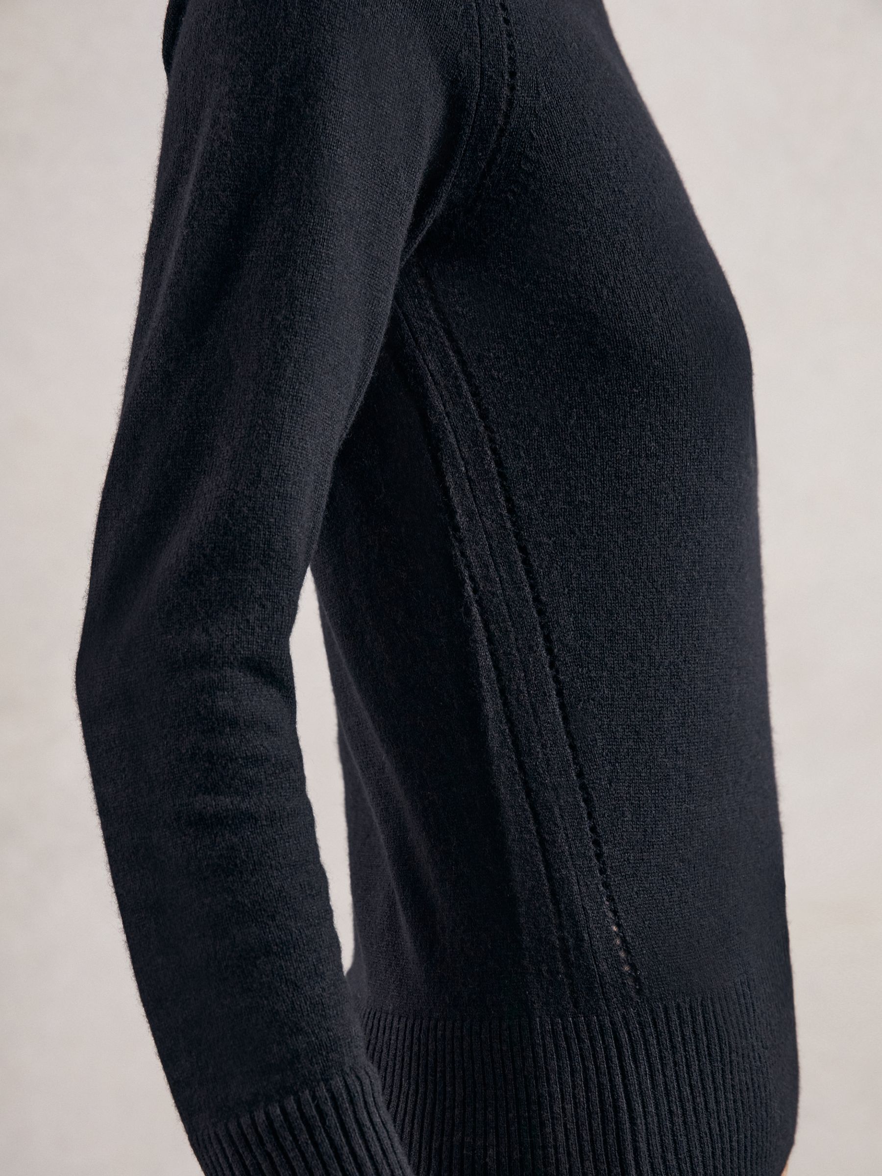 Wool-Blend Open-Stitch Jumper with Cashmere in Navy - image 3