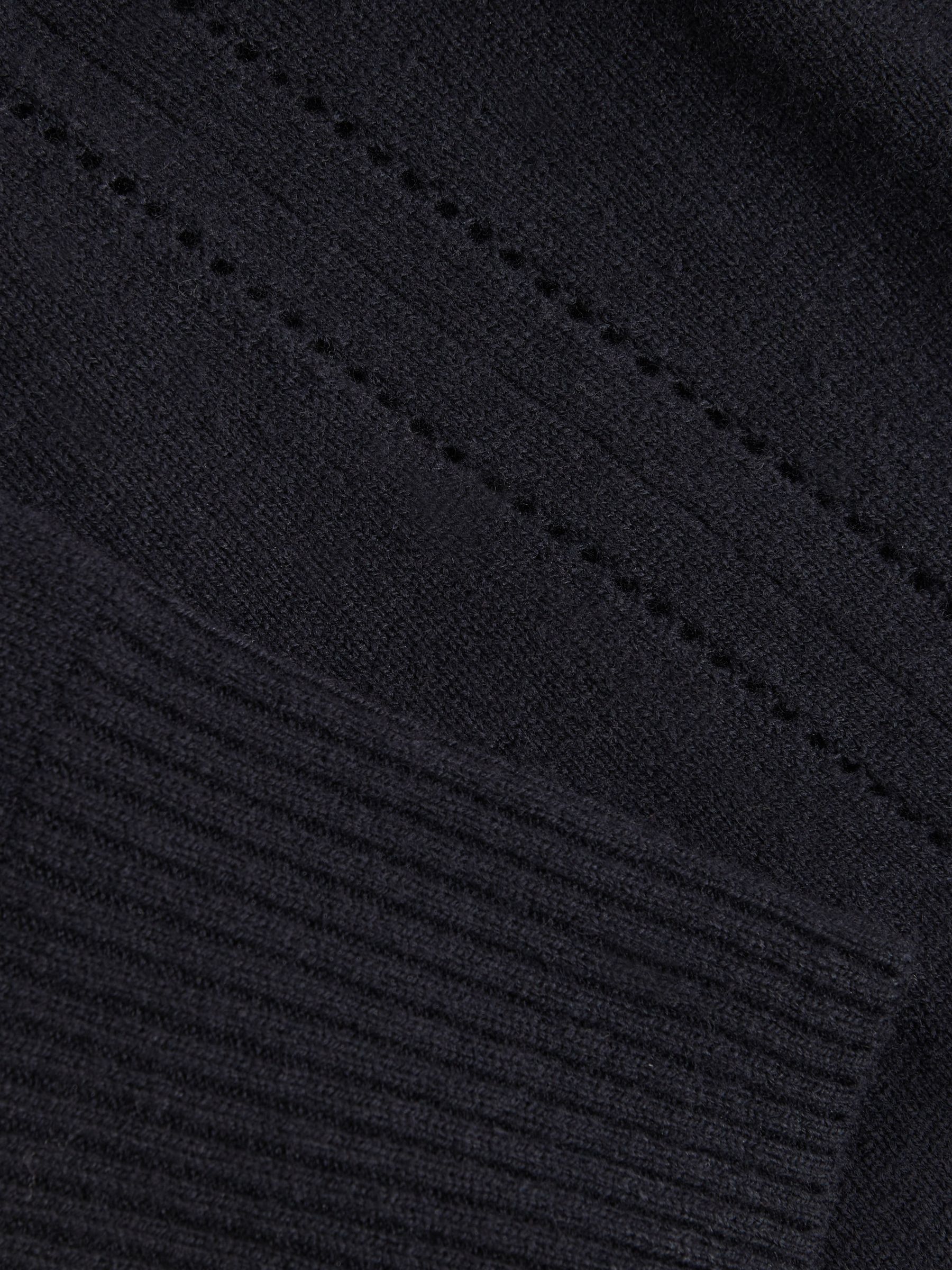 Wool-Blend Open-Stitch Jumper with Cashmere in Navy - Image 6 of 6