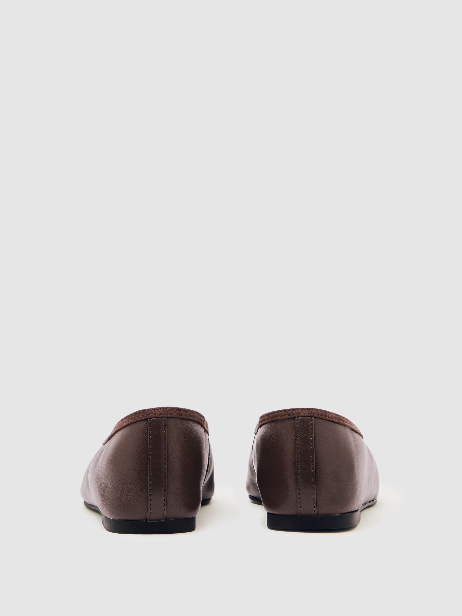 Nappa Leather Ballet Flats in Brown - image 3