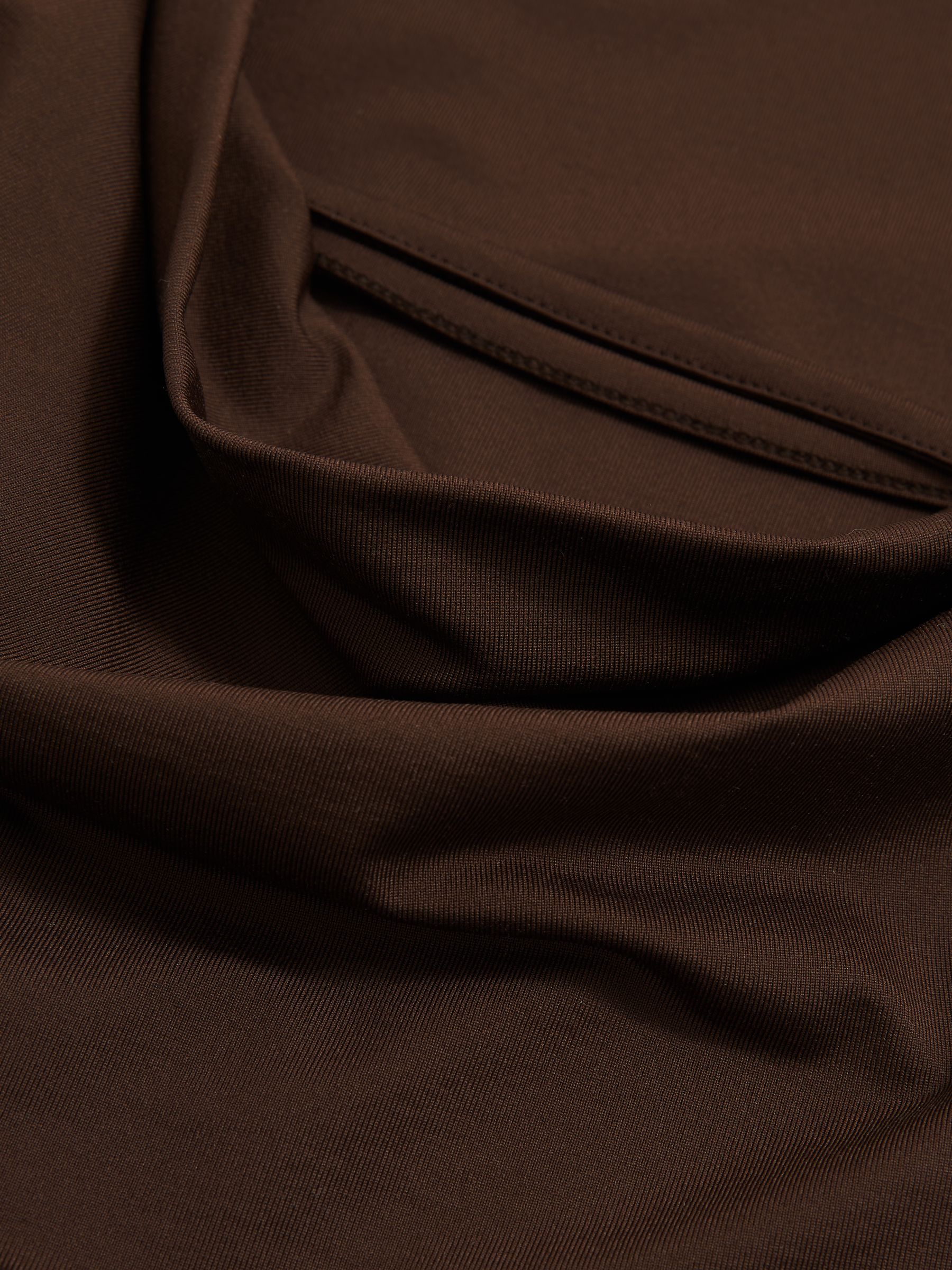 Ruched Jersey Cowl Back Vest in Chocolate Brown - image 3