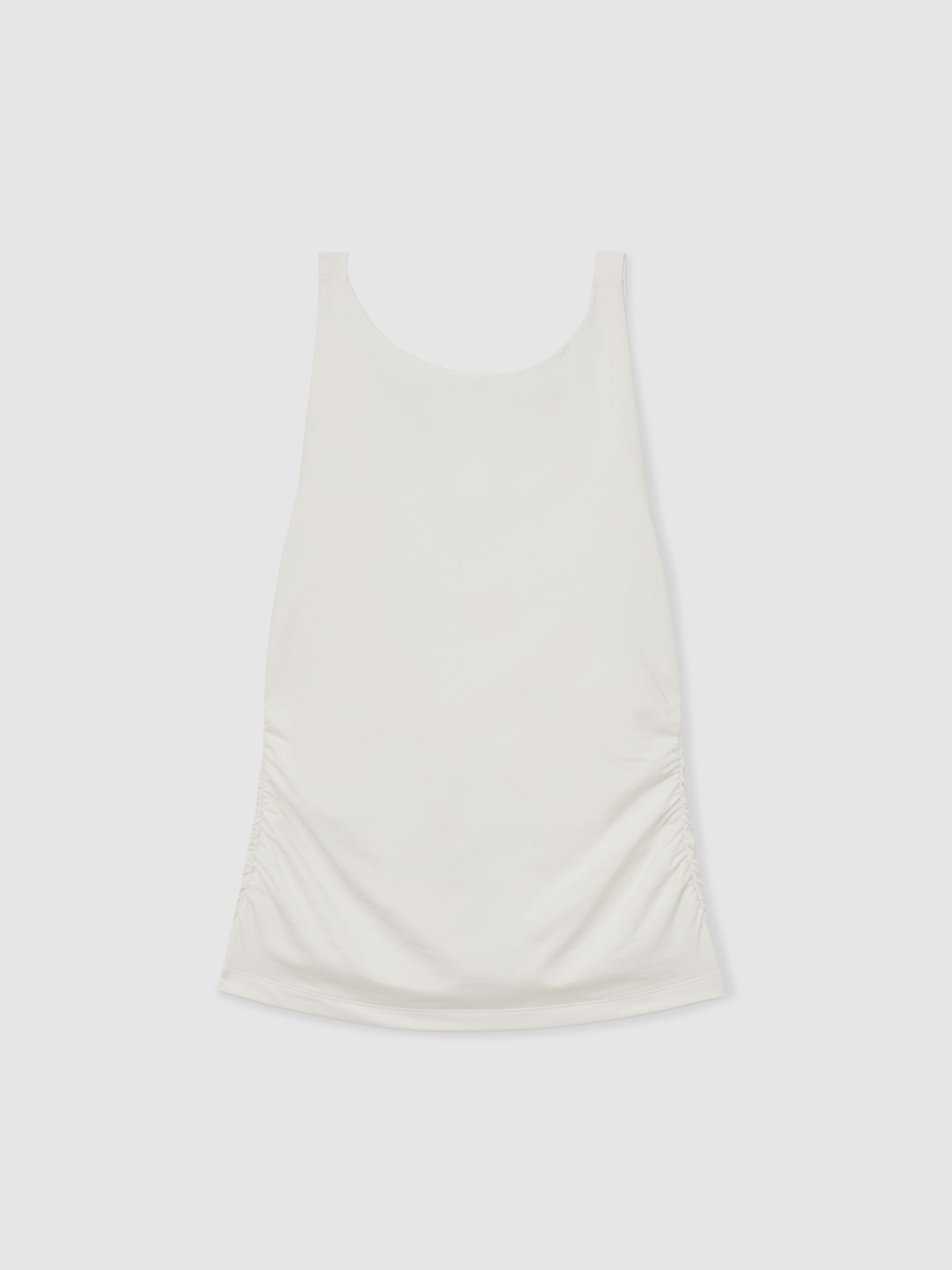 Ruched Jersey Cowl Back Vest in White - Image 2 of 6