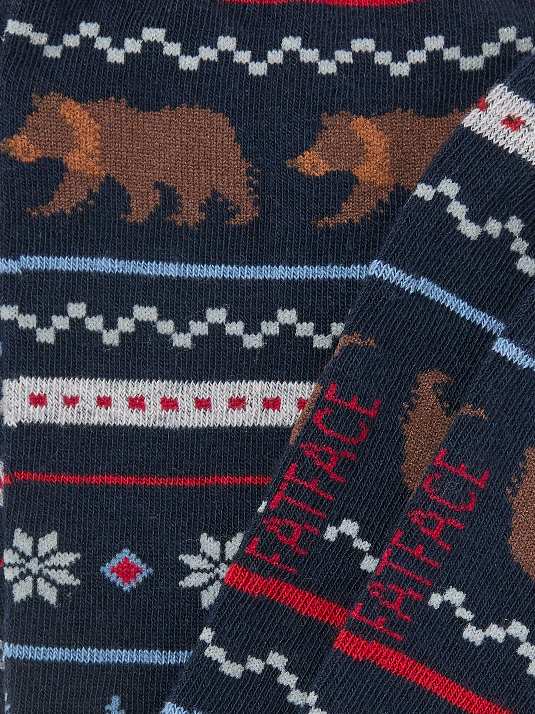 Navy Fairisle Bear Socks - Image 2 of 2