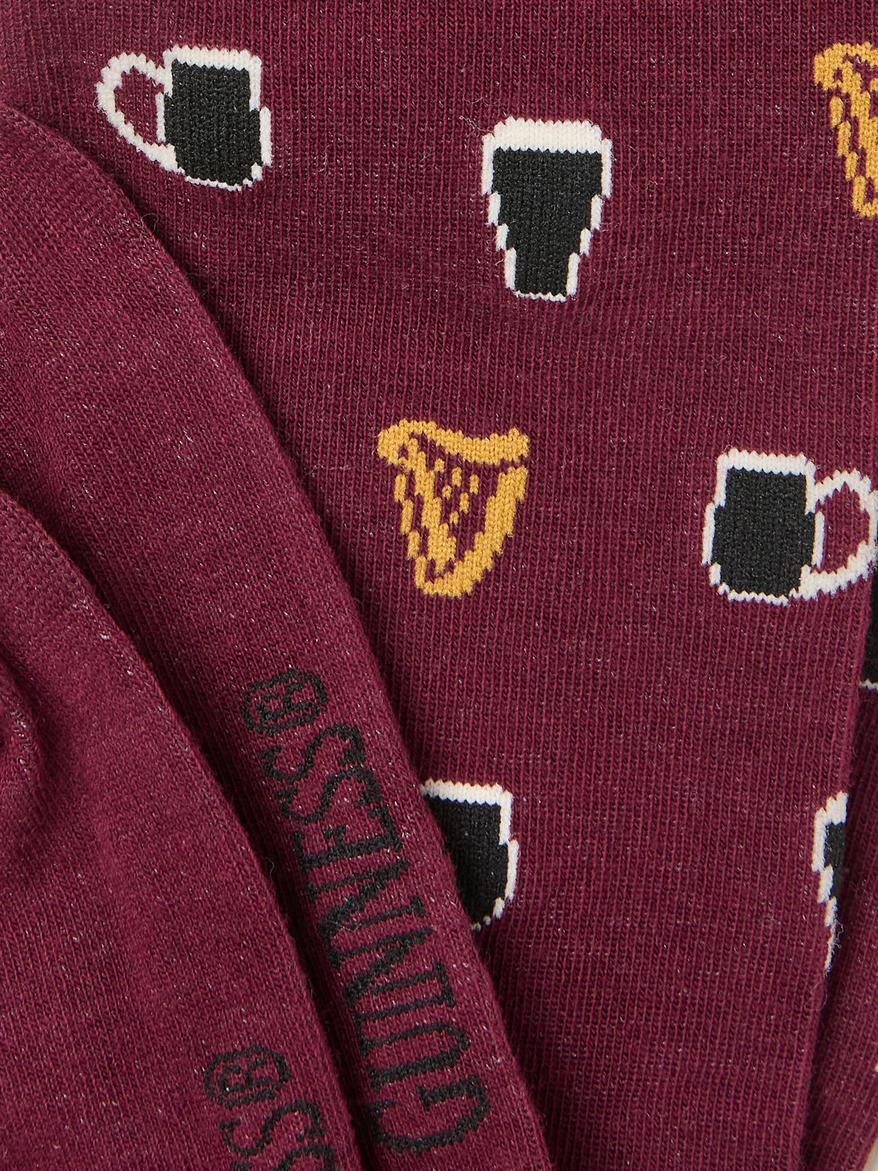 Burgundy Red Guinness Socks - Image 2 of 2