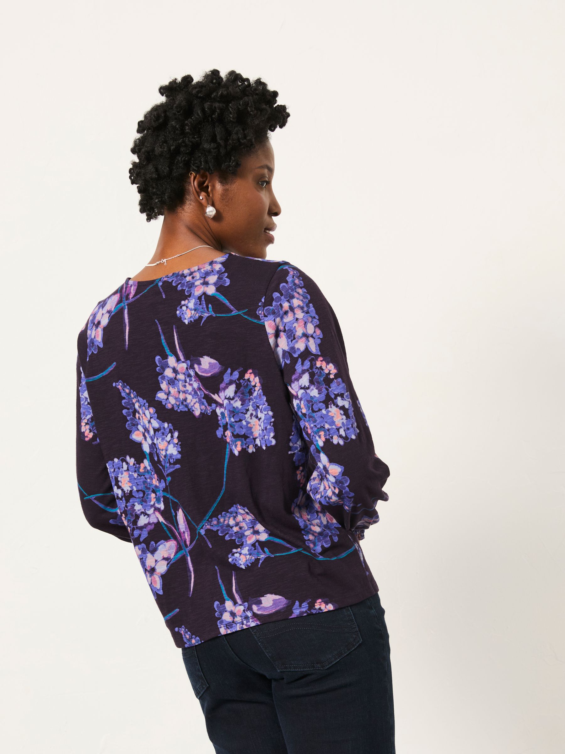Wren Purple Heritage Floral Wren Print Top - Image 2 of 6