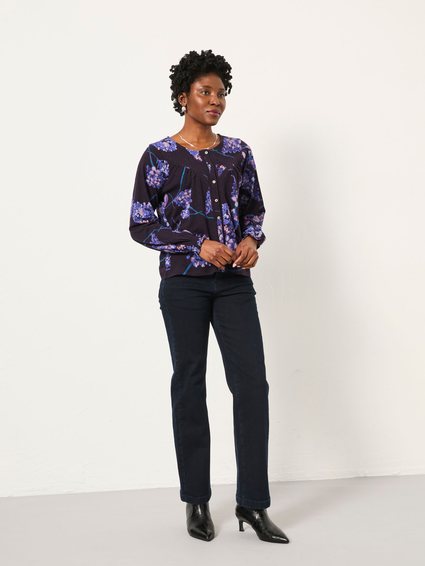 Wren Purple Heritage Floral Wren Print Top - Image 3 of 6