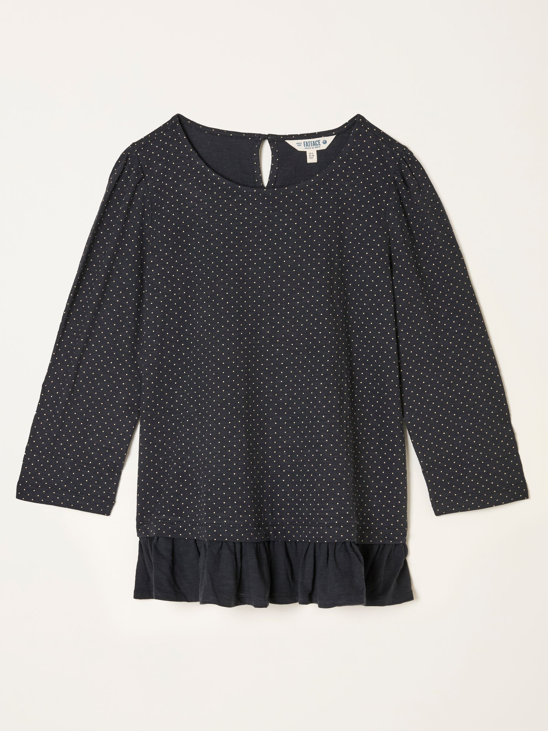 Kai Black Pin Spot Peplum Top - Image 6 of 6 Kai Black Pin Spot Peplum Top - Image 6 of 6