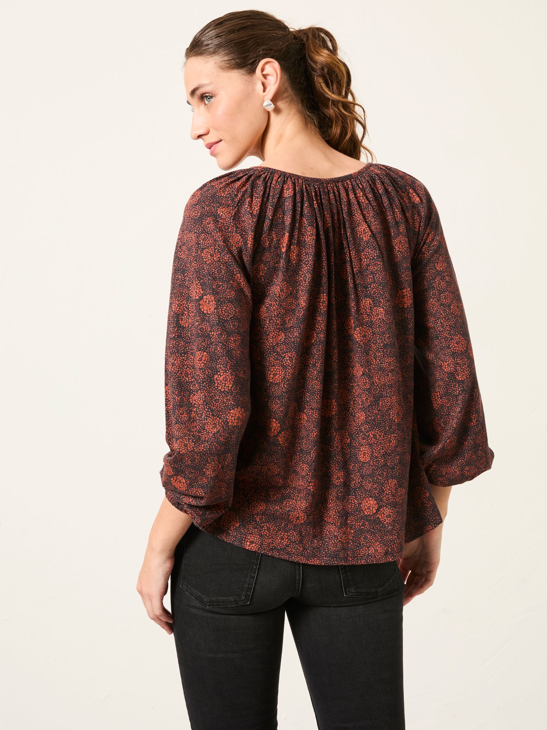 Lily Black Circle Floral Lily Circle Floral Top - Image 2 of 6