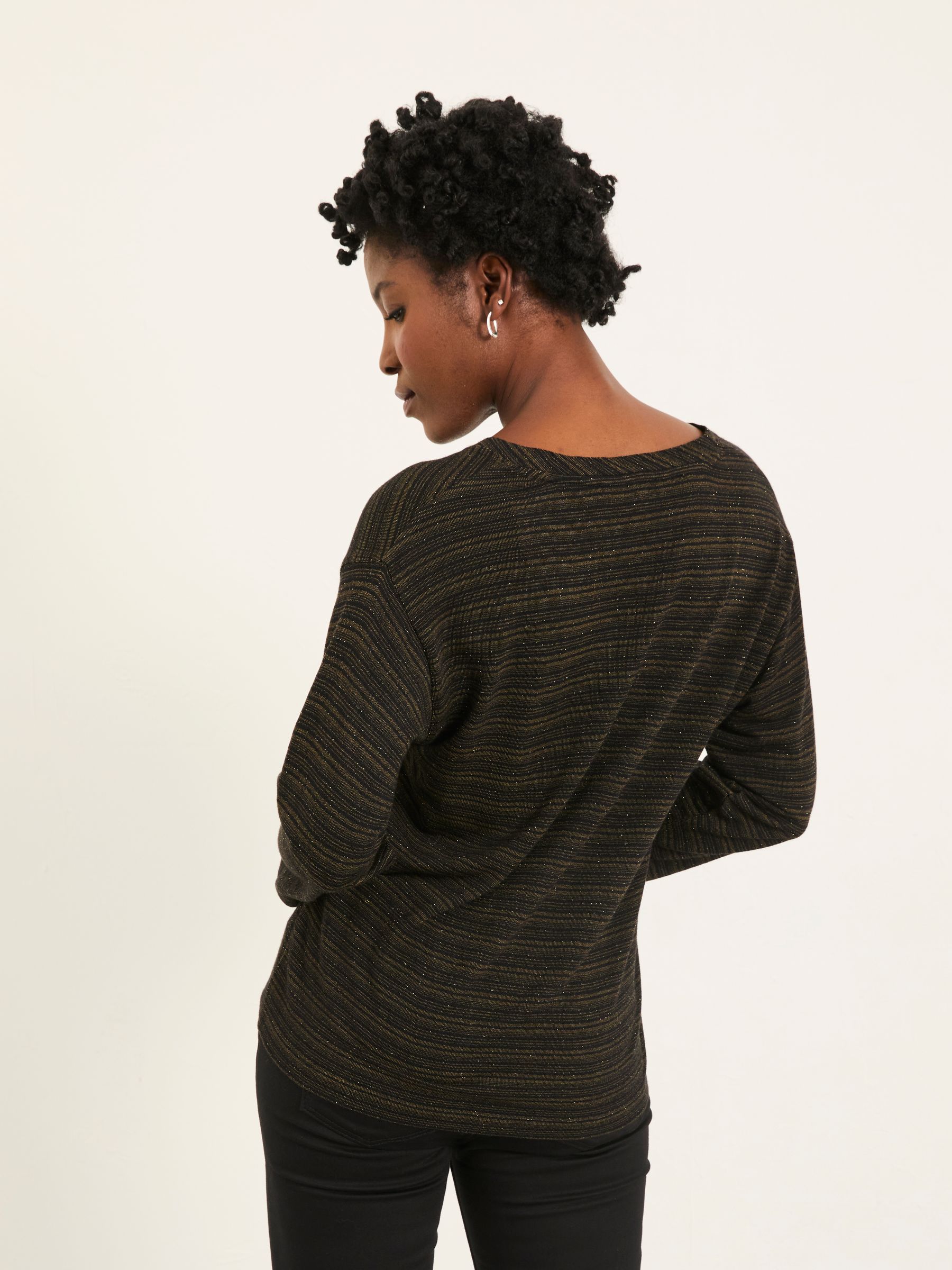 Jodie Black Long Sleeve Sparkle Top - Image 2 of 5