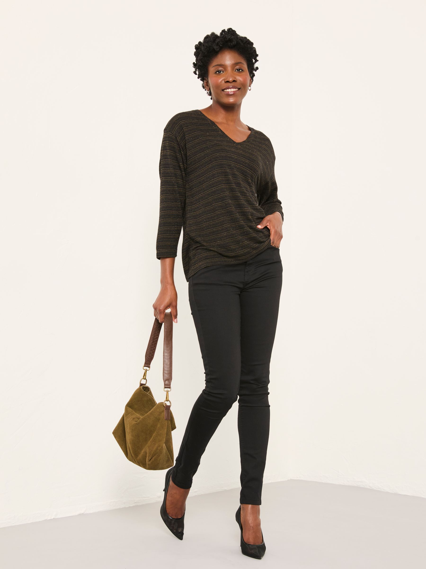 Jodie Black Long Sleeve Sparkle Top - Image 3 of 5