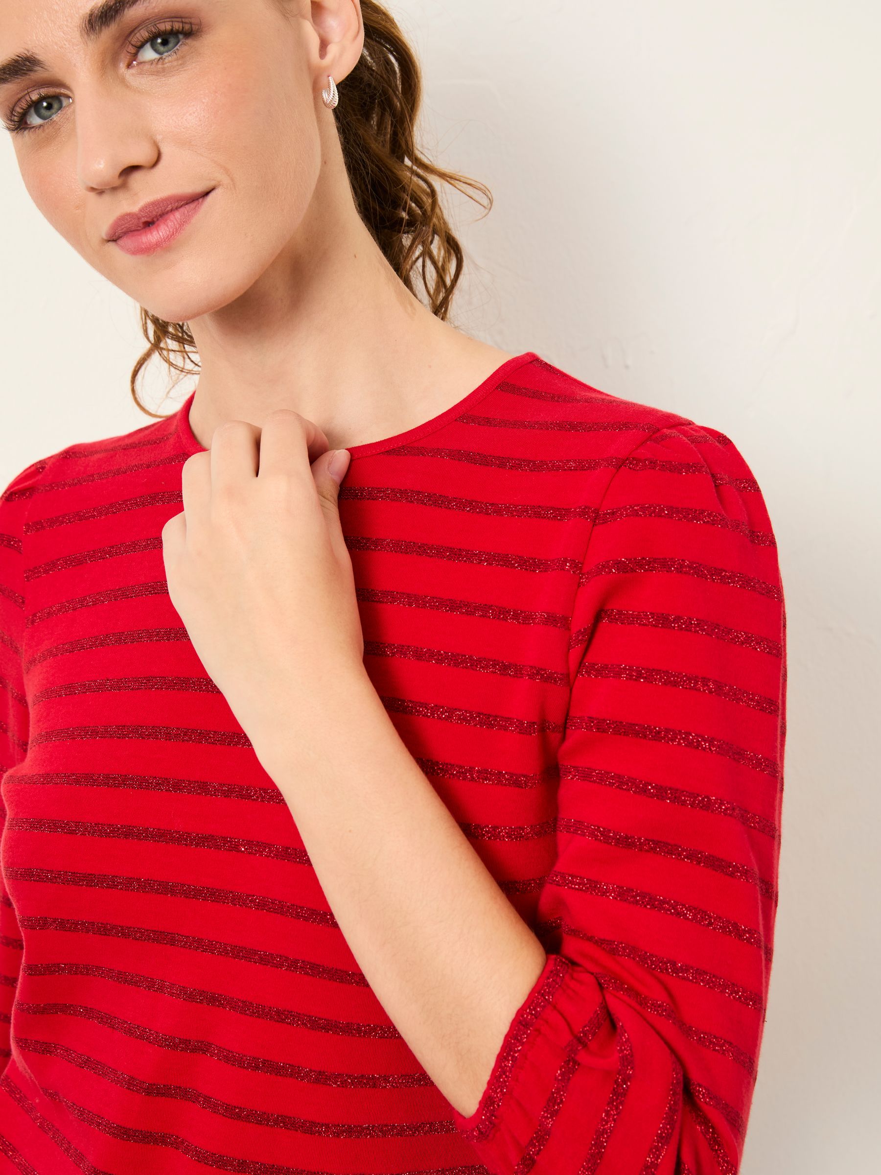 Leni Red Sparkle Stripe Top - Image 3 of 4