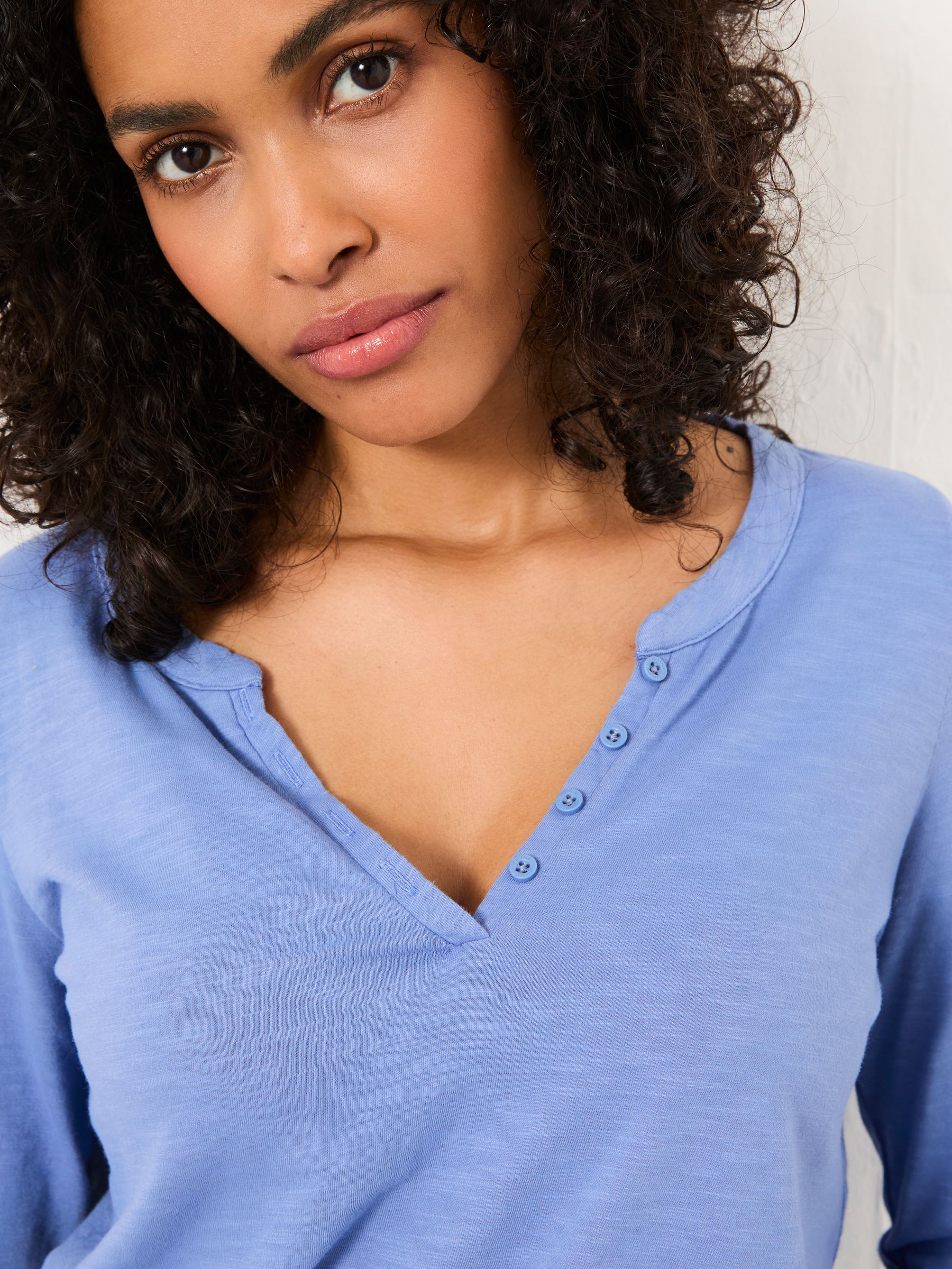 Aster Chambray Blue 3/4 Sleeve T Shirt - Image 4 of 4