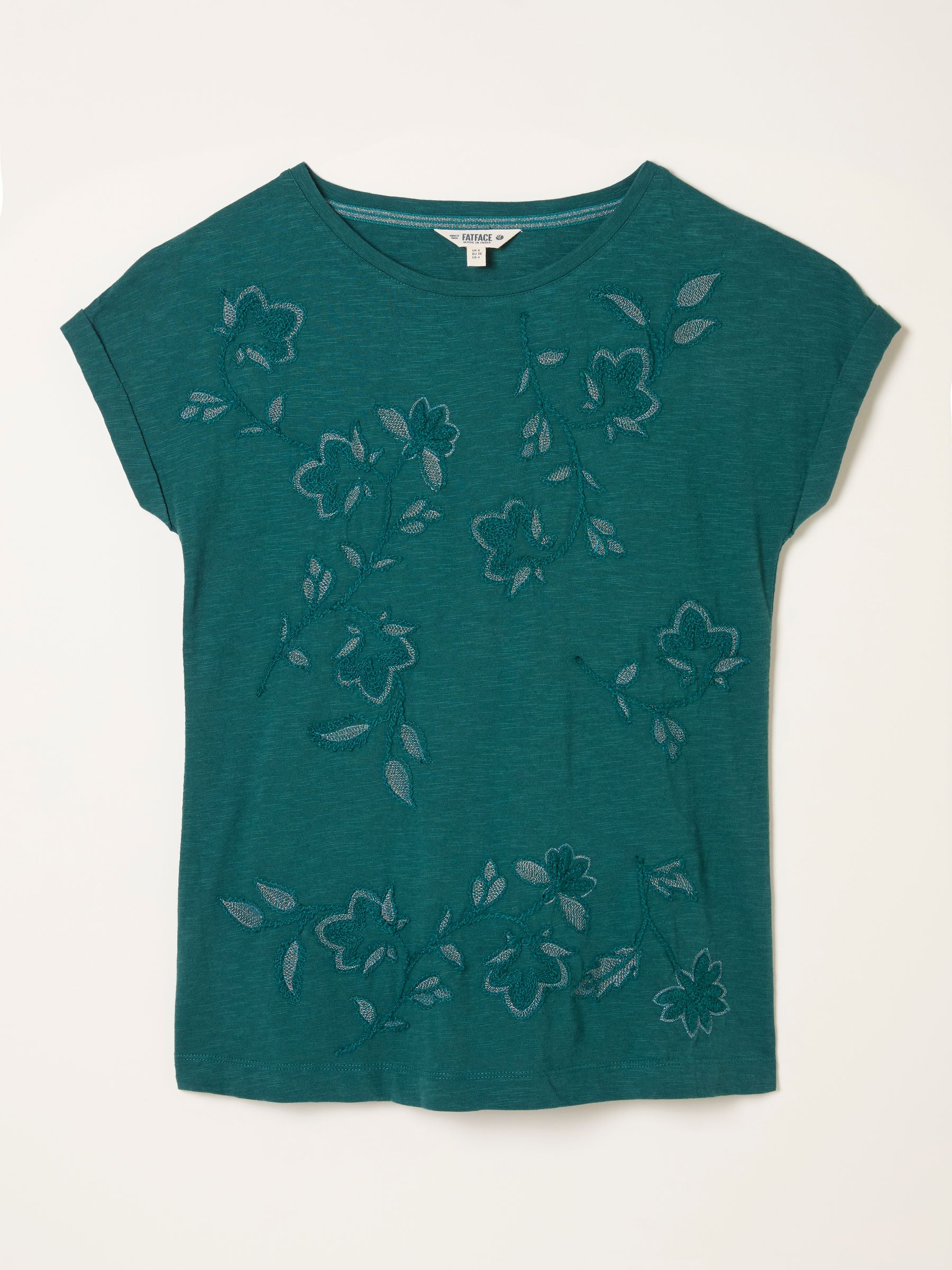 Ivy Teal Blue Embroidered T Shirt - Image 5 of 5 Ivy Teal Blue Embroidered T Shirt - Image 5 of 5