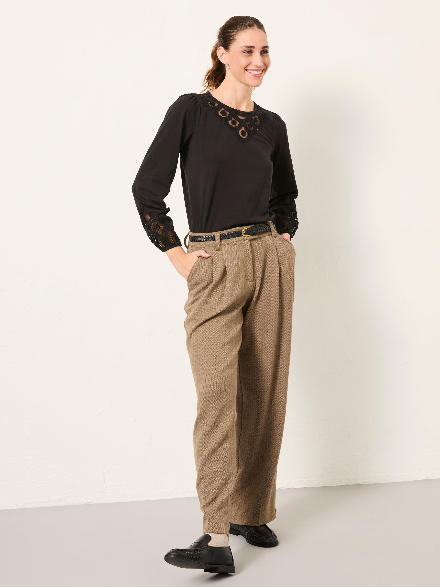 Cleo Black Long Sleeve Embroidered Blouse - Image 3 of 6