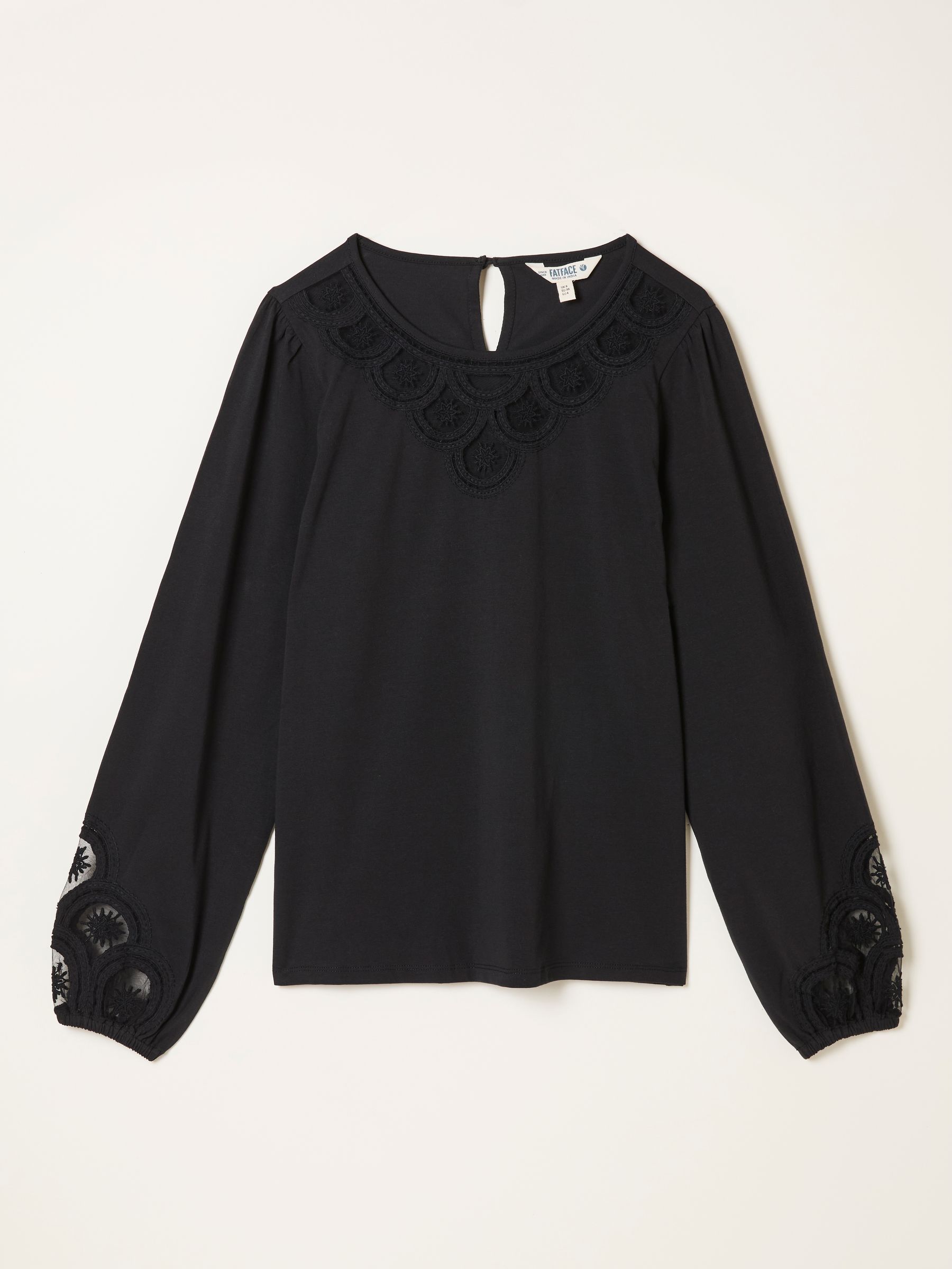 Cleo Black Long Sleeve Embroidered Blouse - Image 6 of 6