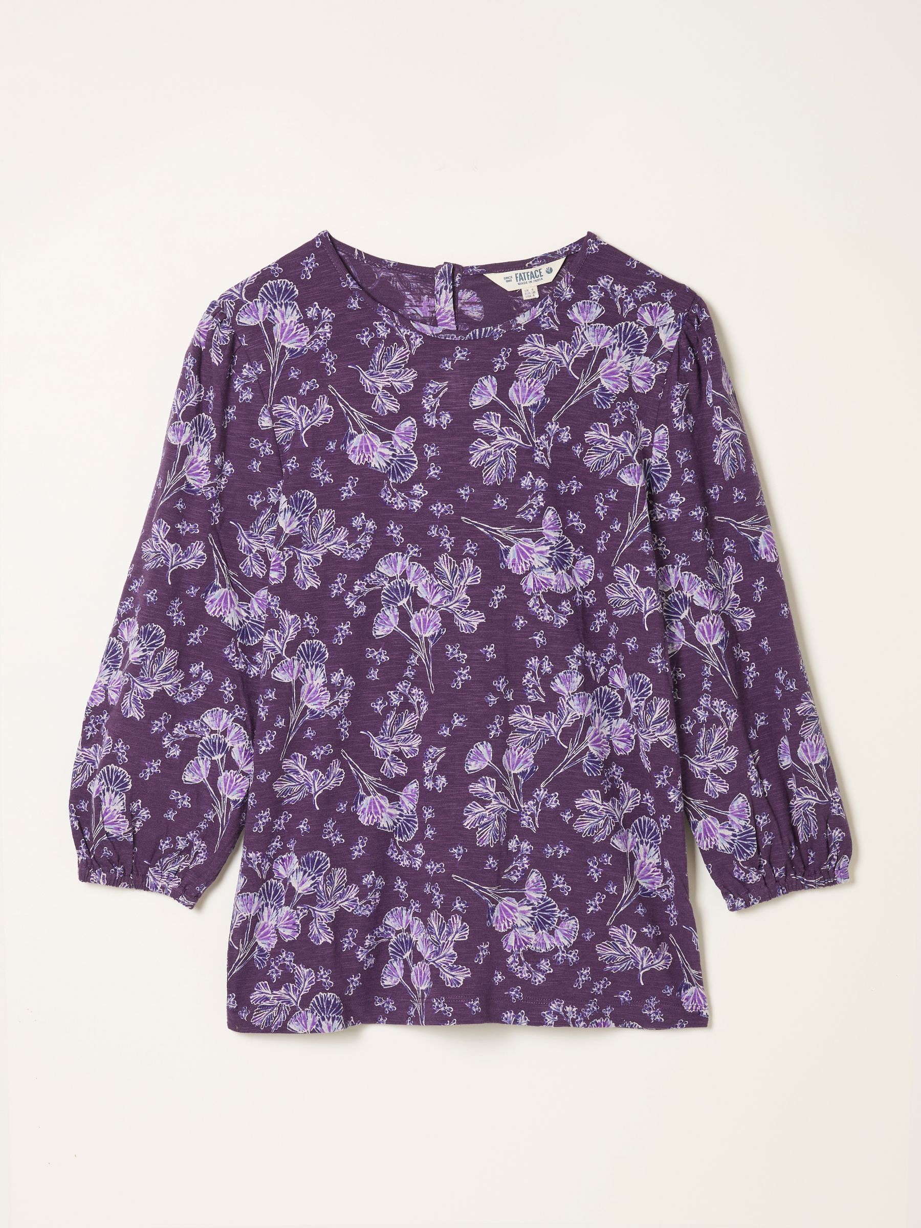 Leni Purple Heather Floral Printed Top - Image 6 of 6 Leni Purple Heather Floral Printed Top - Image 6 of 6