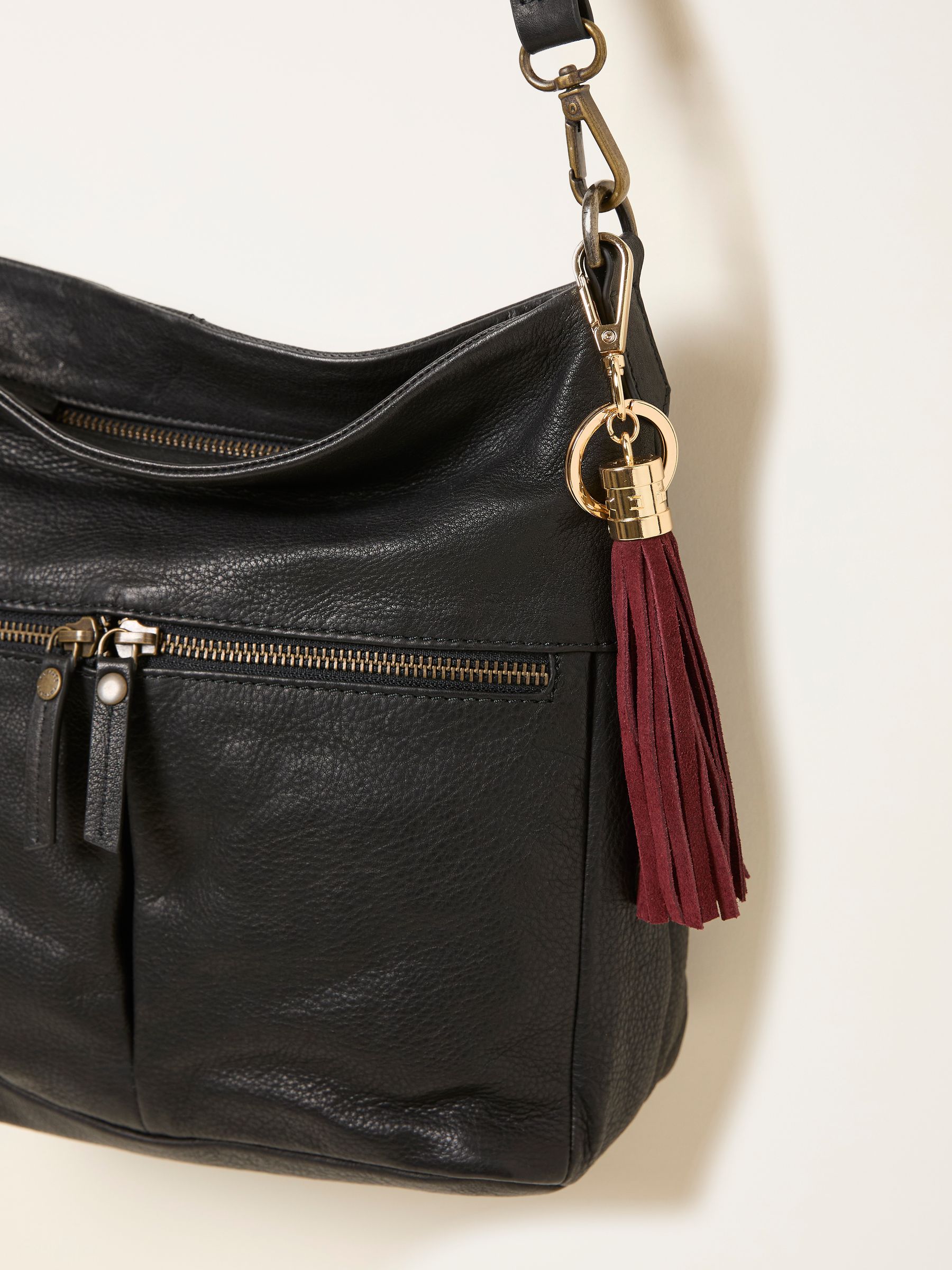 Burgundy Red Suede Tassel Charm - Image 2 of 2 Burgundy Red Suede Tassel Charm - Image 2 of 2