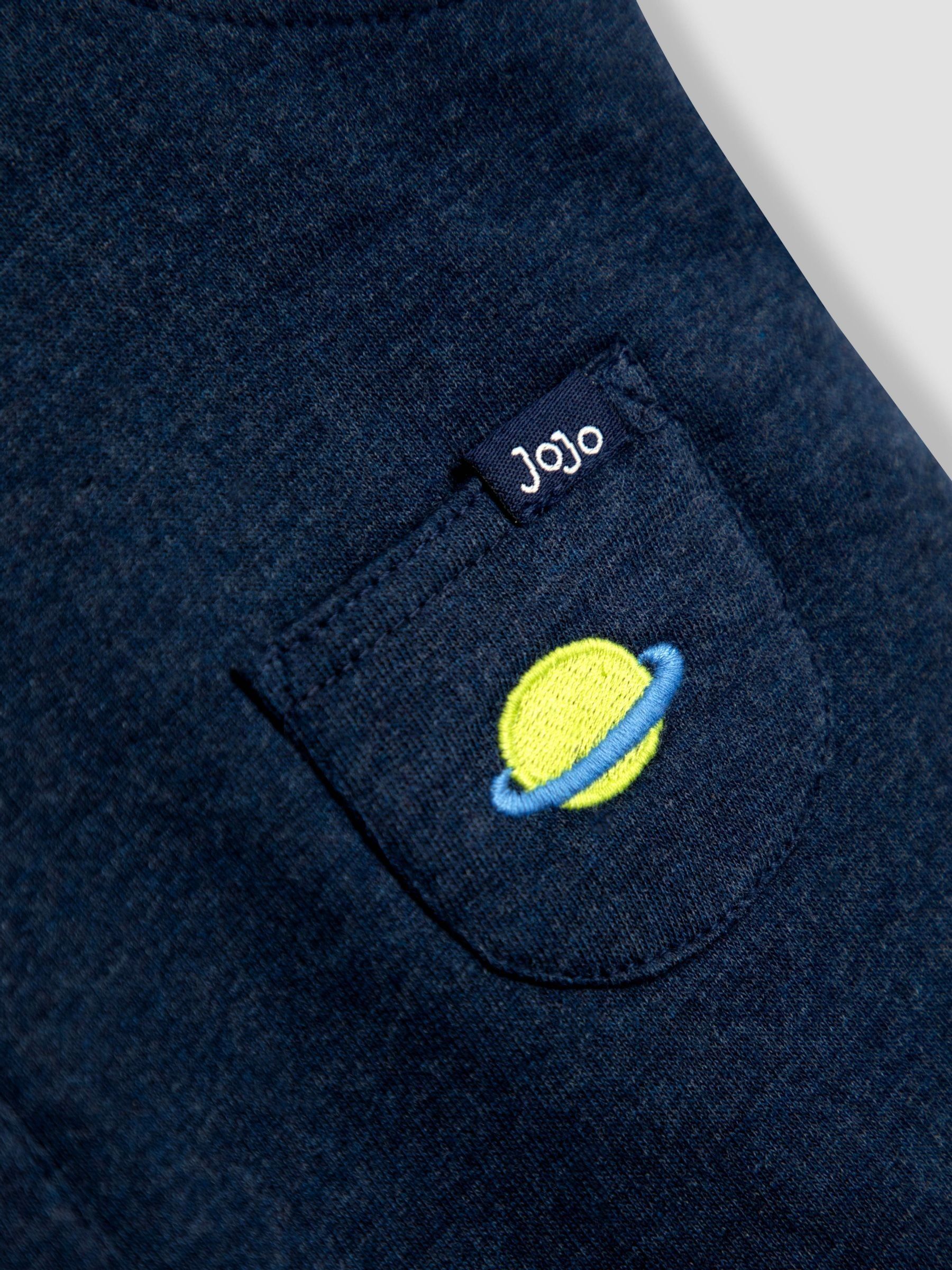 Navy Blue Space 2-Piece Appliqué Dungarees & Print Top Set - Image 4 of 6