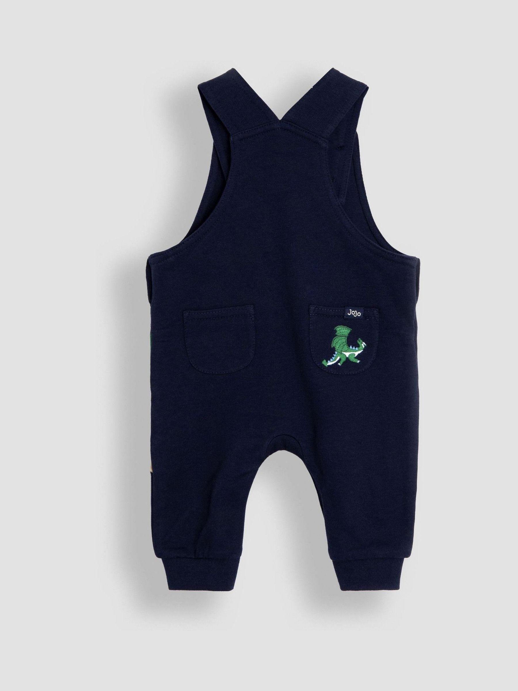 Dark Blue Dragon 2-Piece Appliqué Dungarees & Stripe Top Set - Image 5 of 10