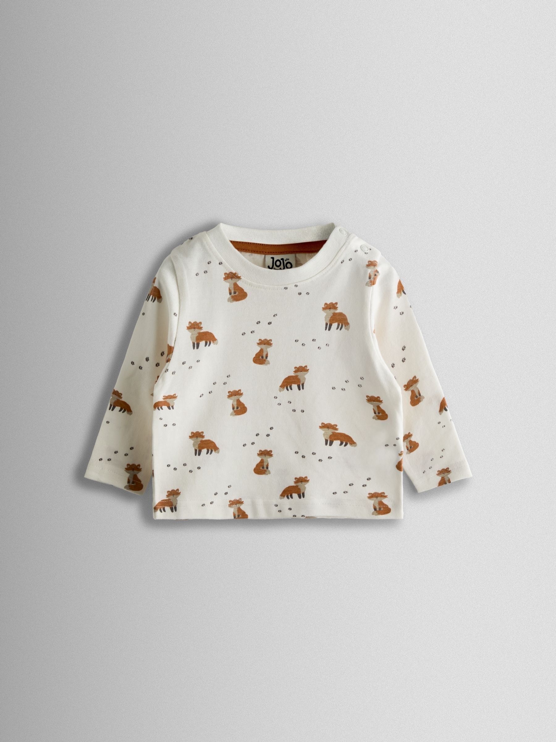 Mocha Brown Fox 2-Piece Appliqué Dungarees & Print Top Set - Image 2 of 6