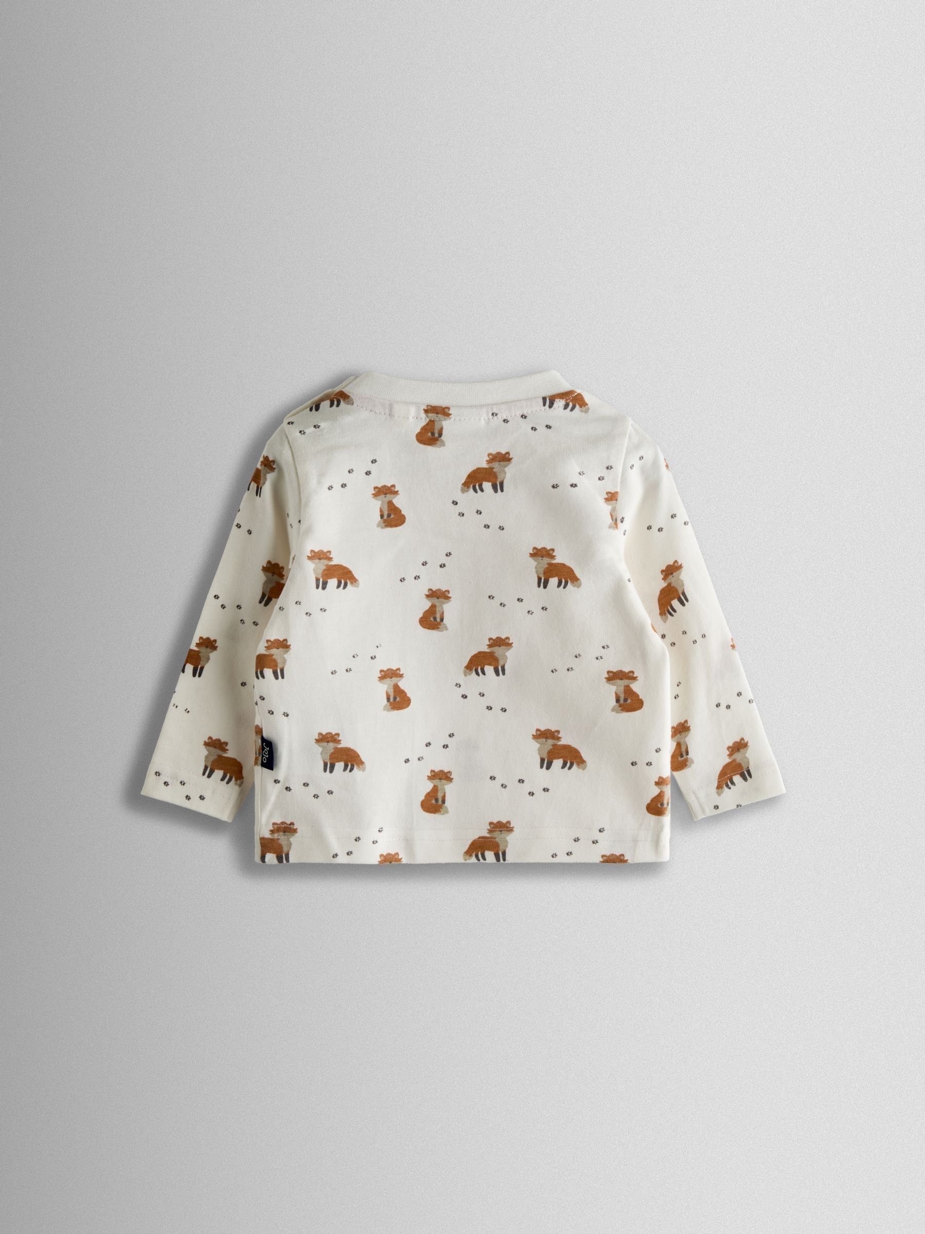 Mocha Brown Fox 2-Piece Appliqué Dungarees & Print Top Set - Image 3 of 6