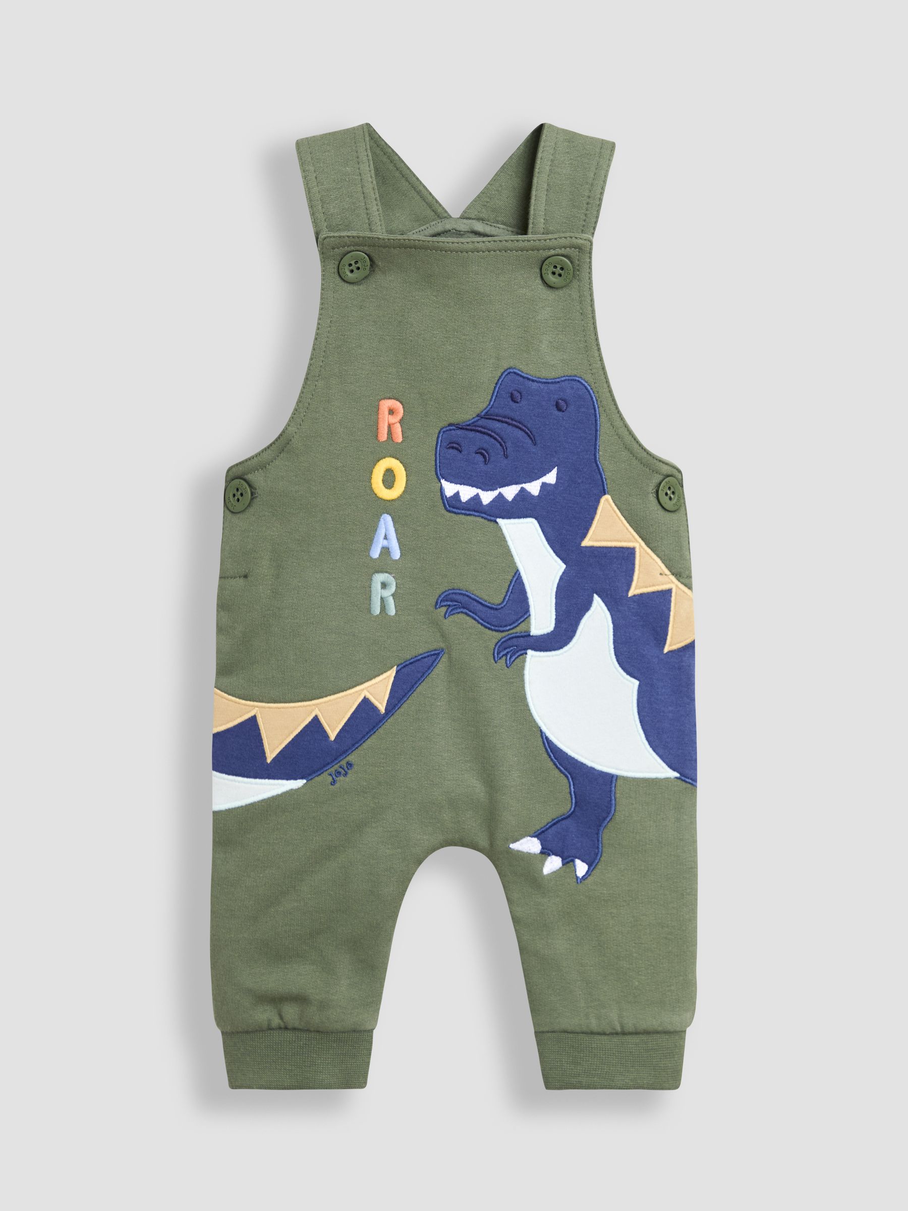 Green 2-Piece Appliqué Dungarees & Print Top Set - Image 2 of 9