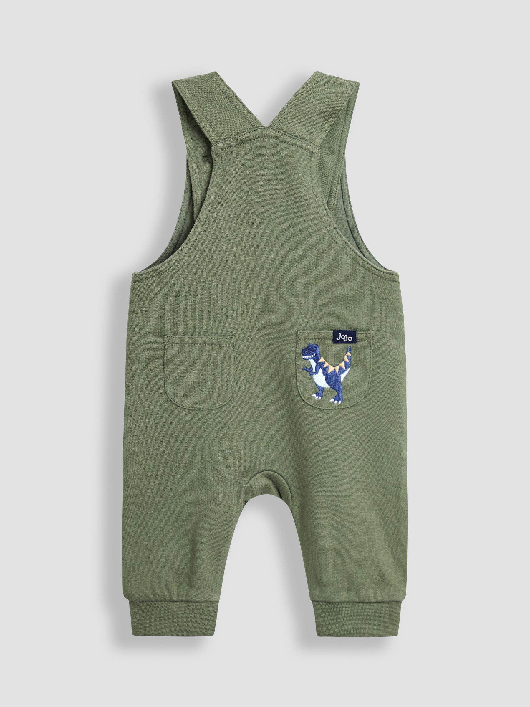 Green 2-Piece Appliqué Dungarees & Print Top Set - Image 3 of 9