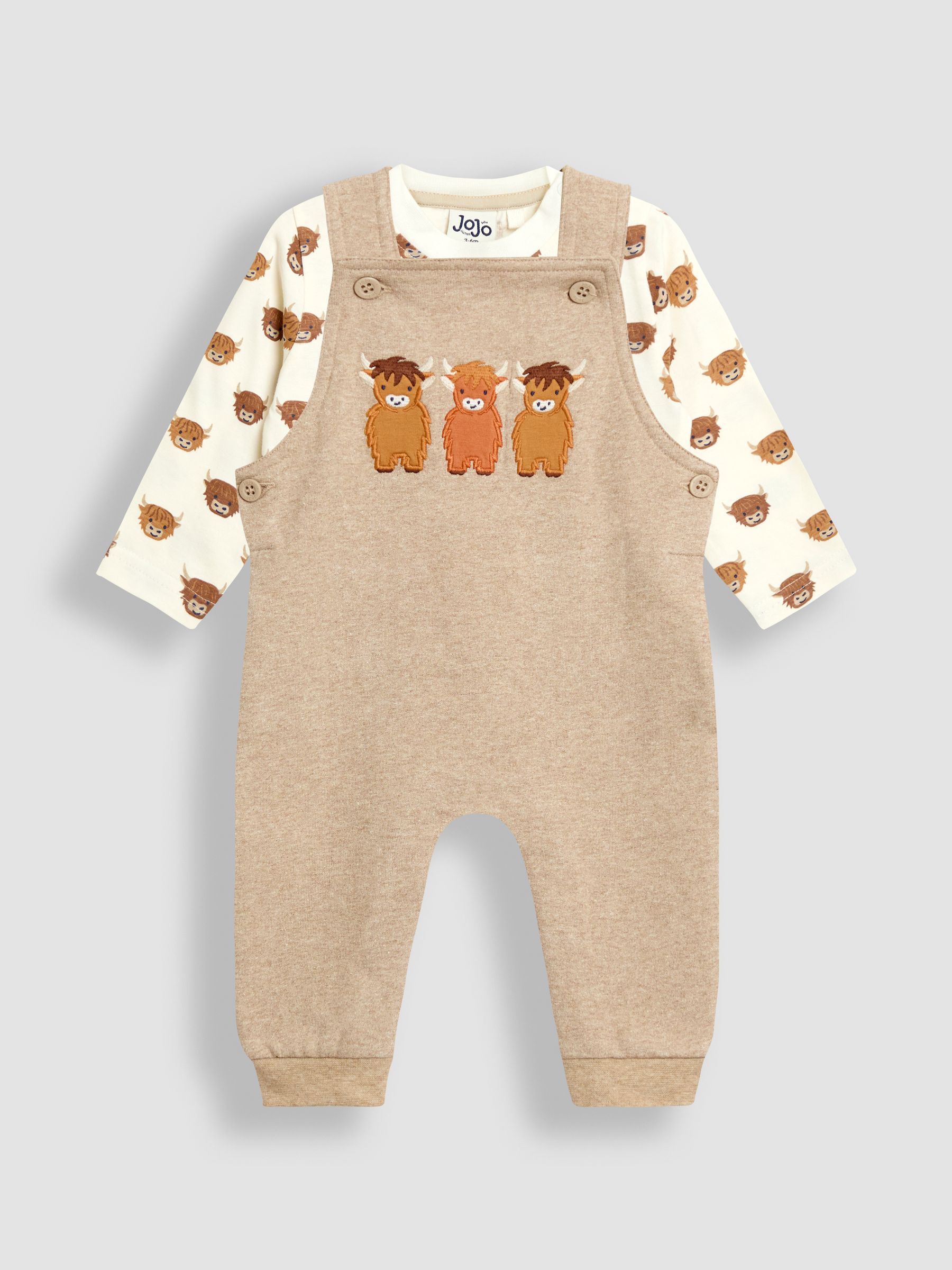 Natural 2-Piece Construction Dungarees & Top Set - Image 1 of 7