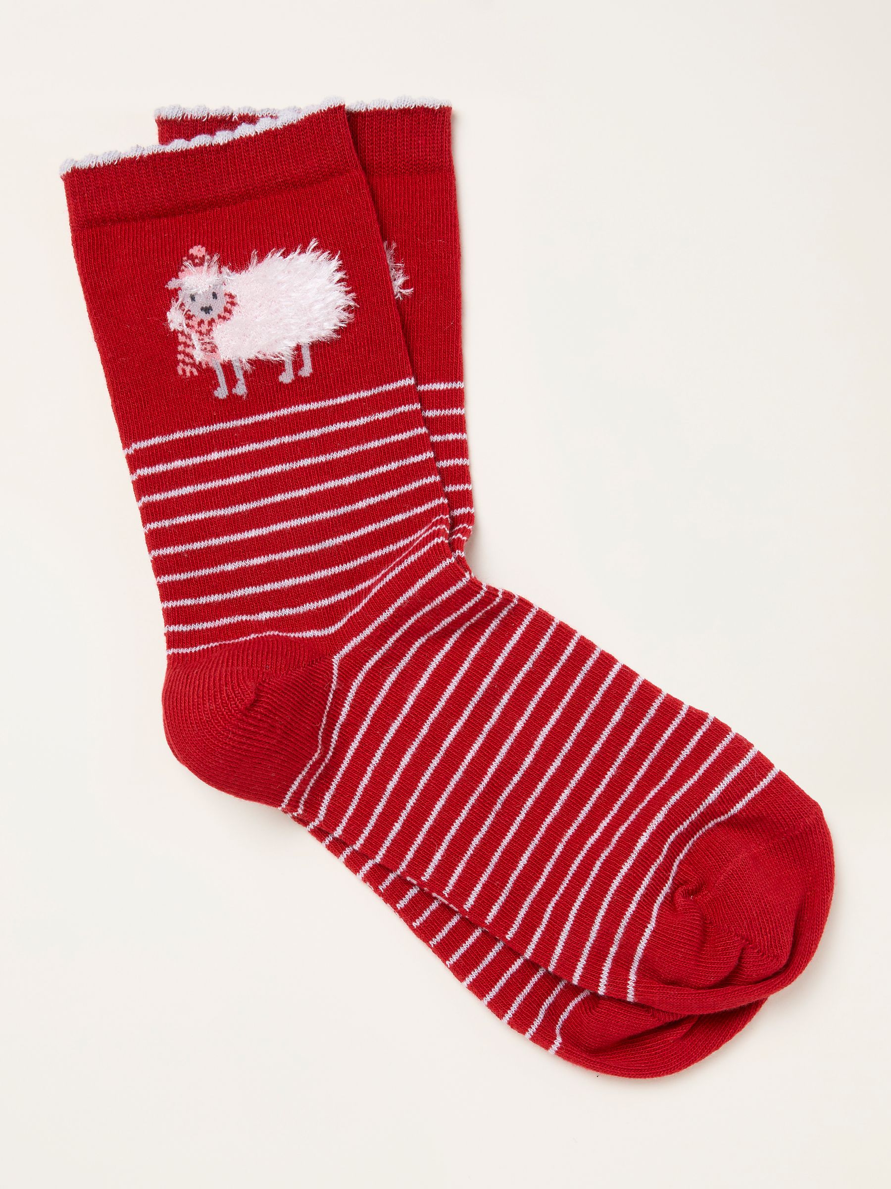 Red Fluffy Sheep Socks - Image 1 of 2
