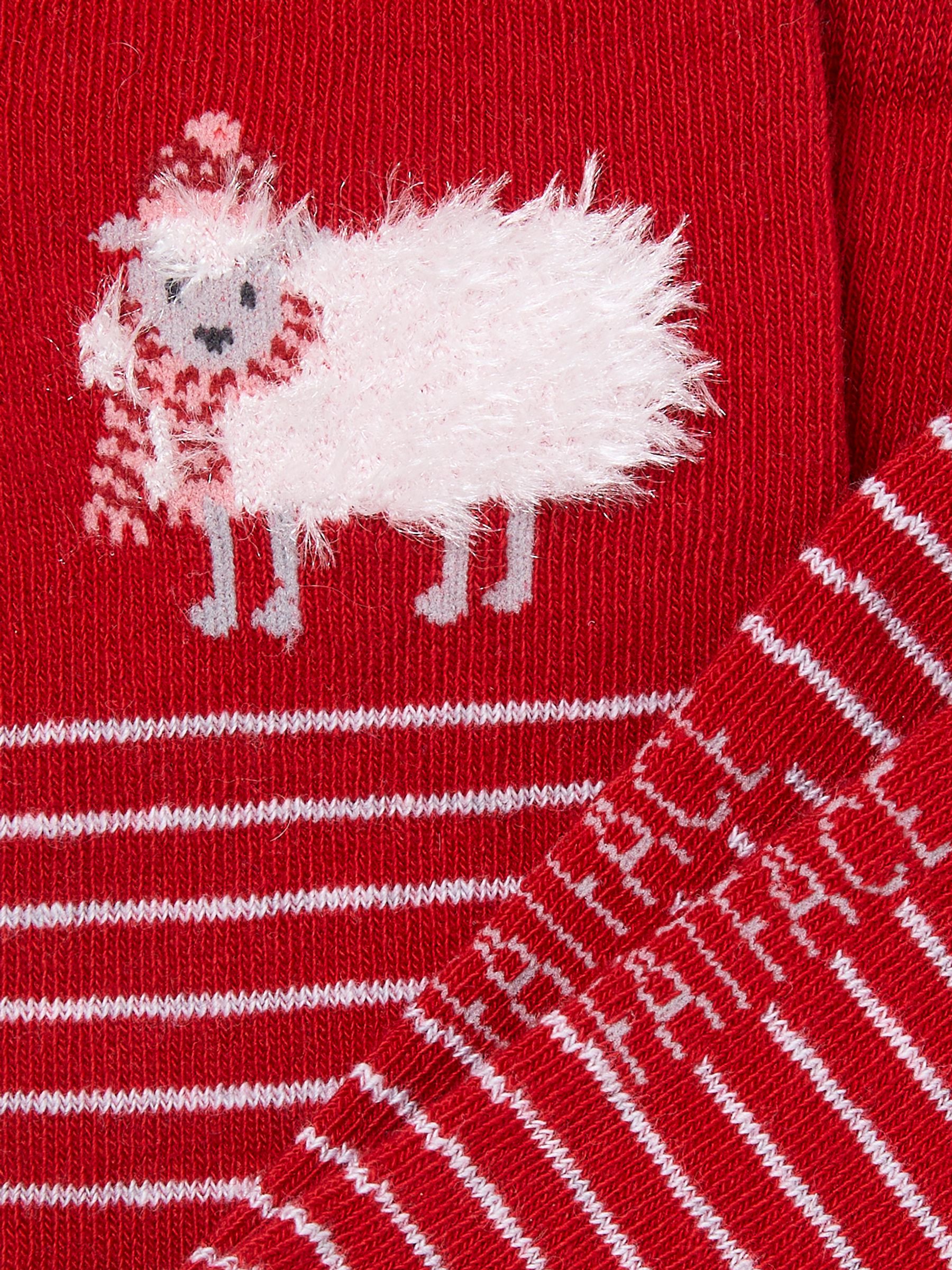 Red Fluffy Sheep Socks - Image 2 of 2