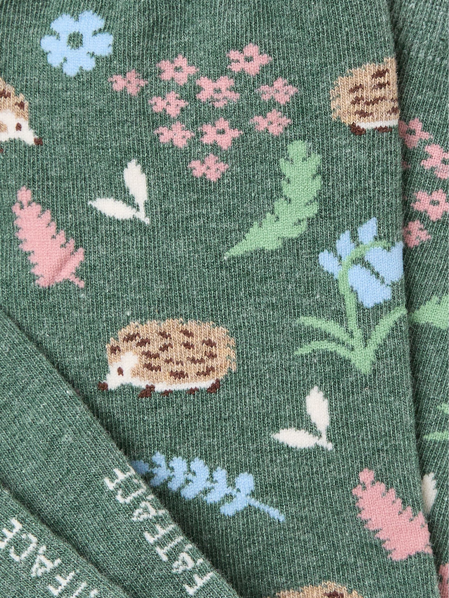 Green Woodland Hedgehog Socks - Image 2 of 2