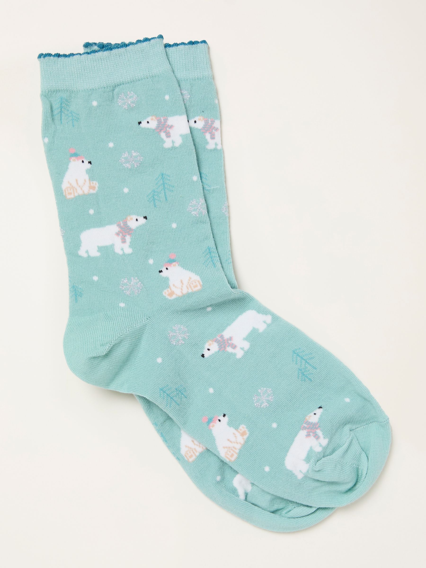 Green Haze Polar Bear Socks