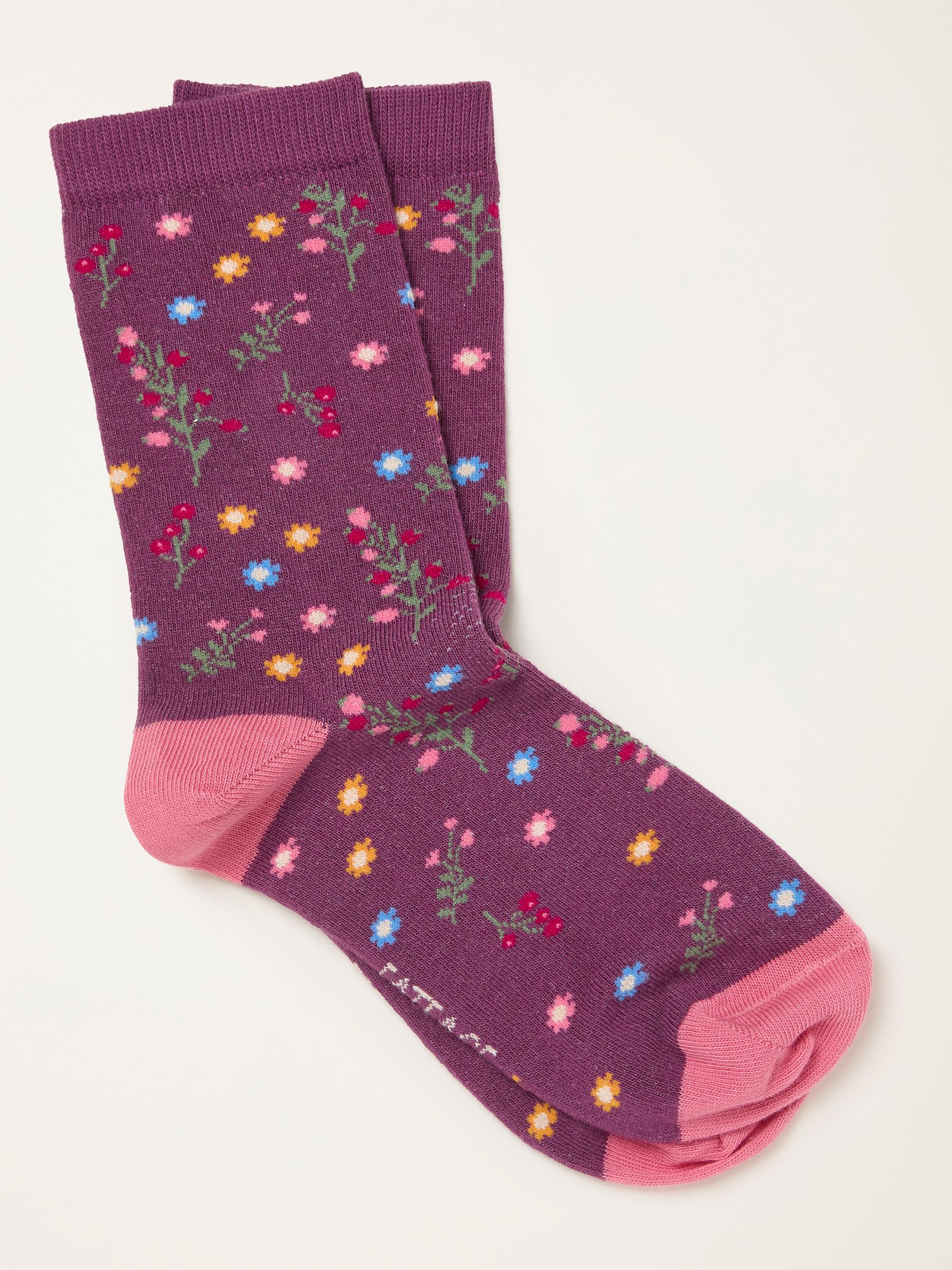 Purple Winter Floral Socks - Image 1 of 2