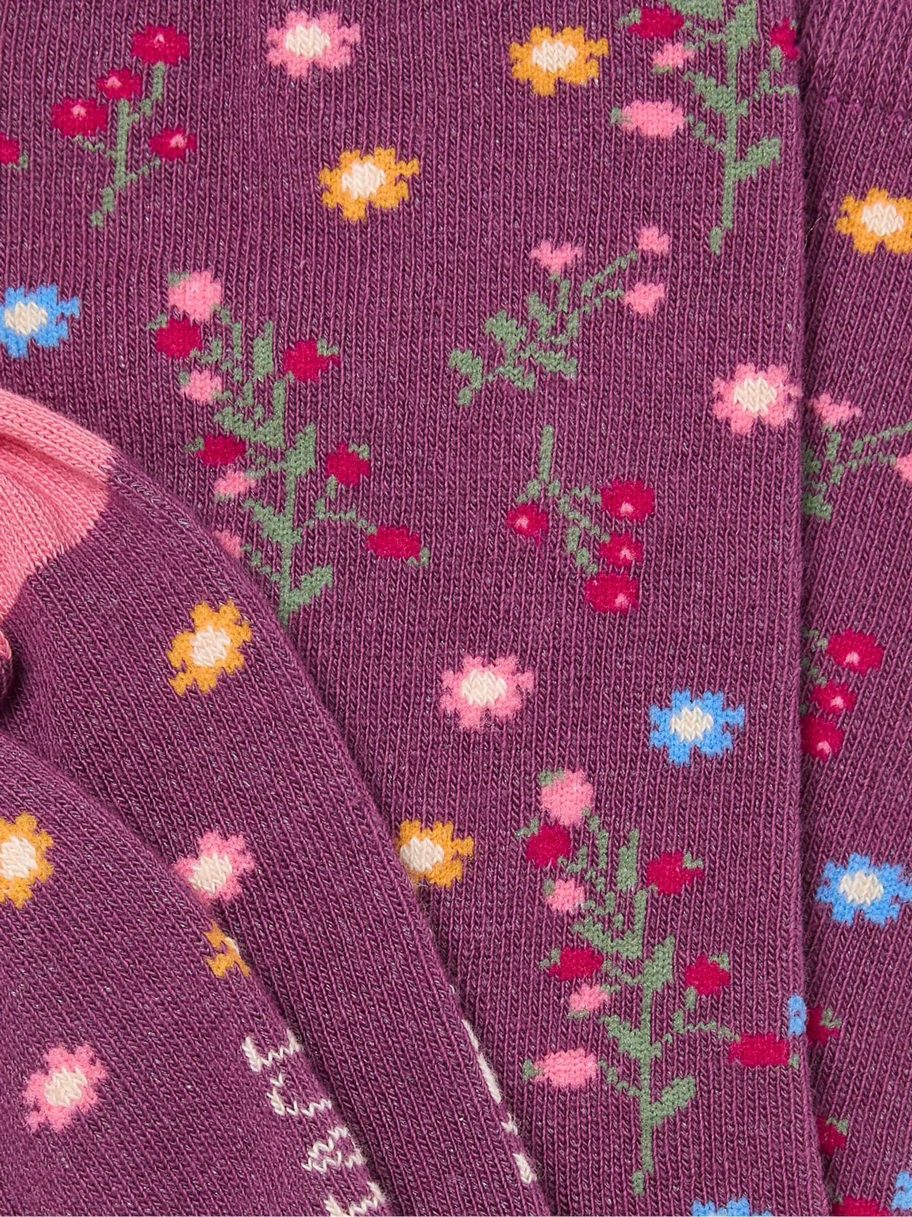 Purple Winter Floral Socks - Image 2 of 2