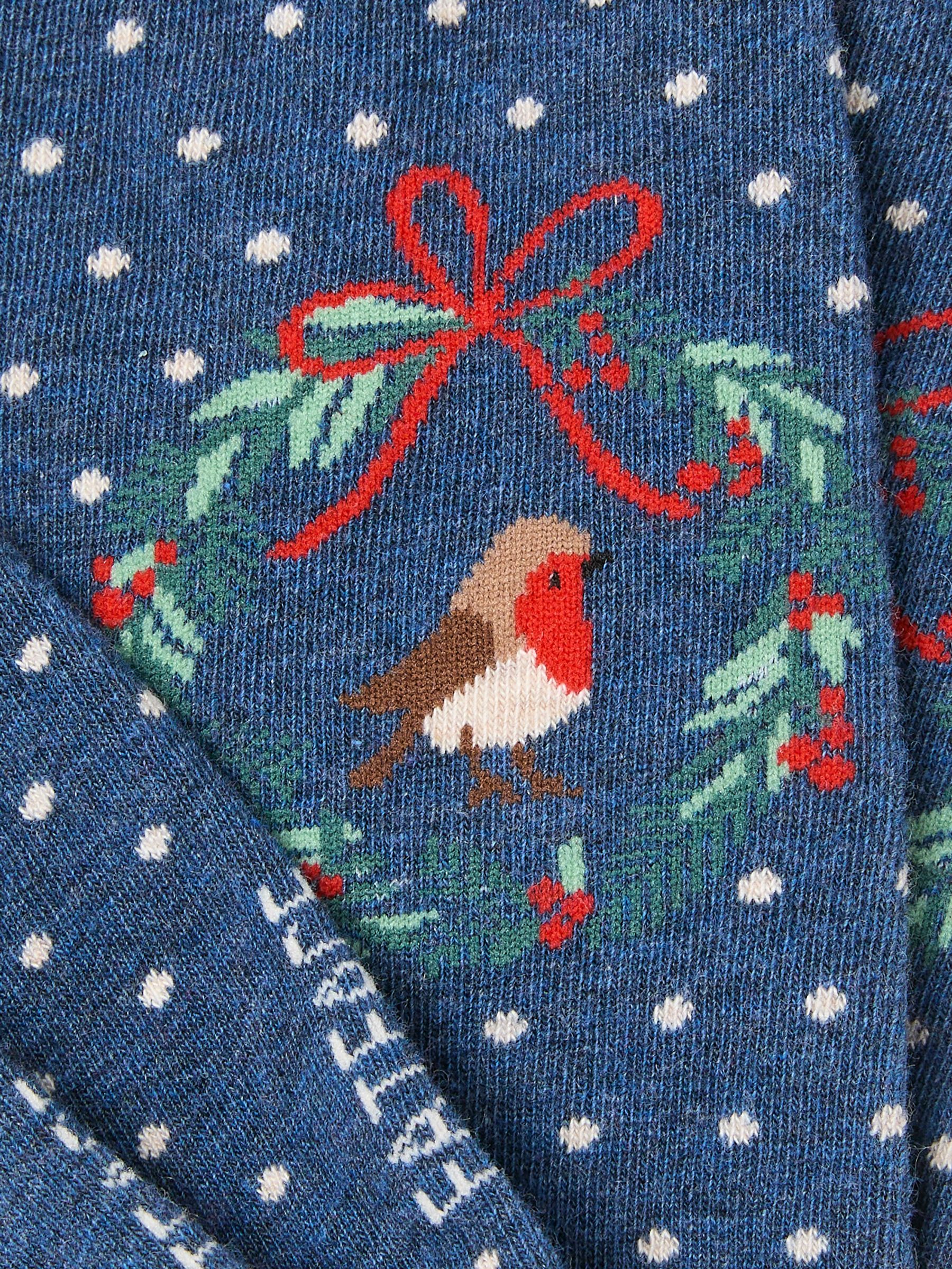 Navy Robin Wreath Socks - Image 2 of 2