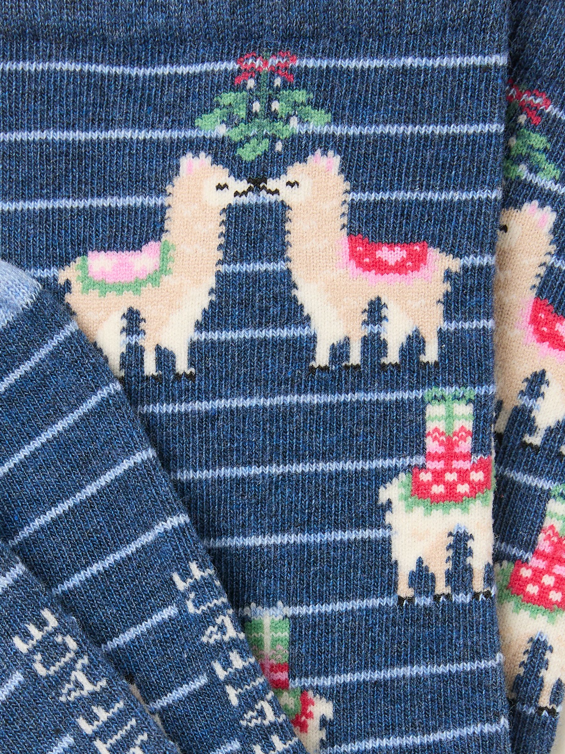 Navy Llama Socks - Image 2 of 2