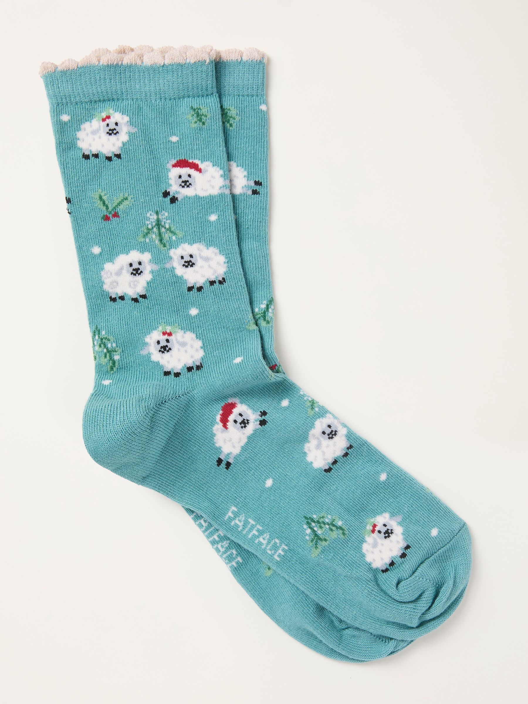 Green Haze Christmas Sheep Socks - Image 1 of 2