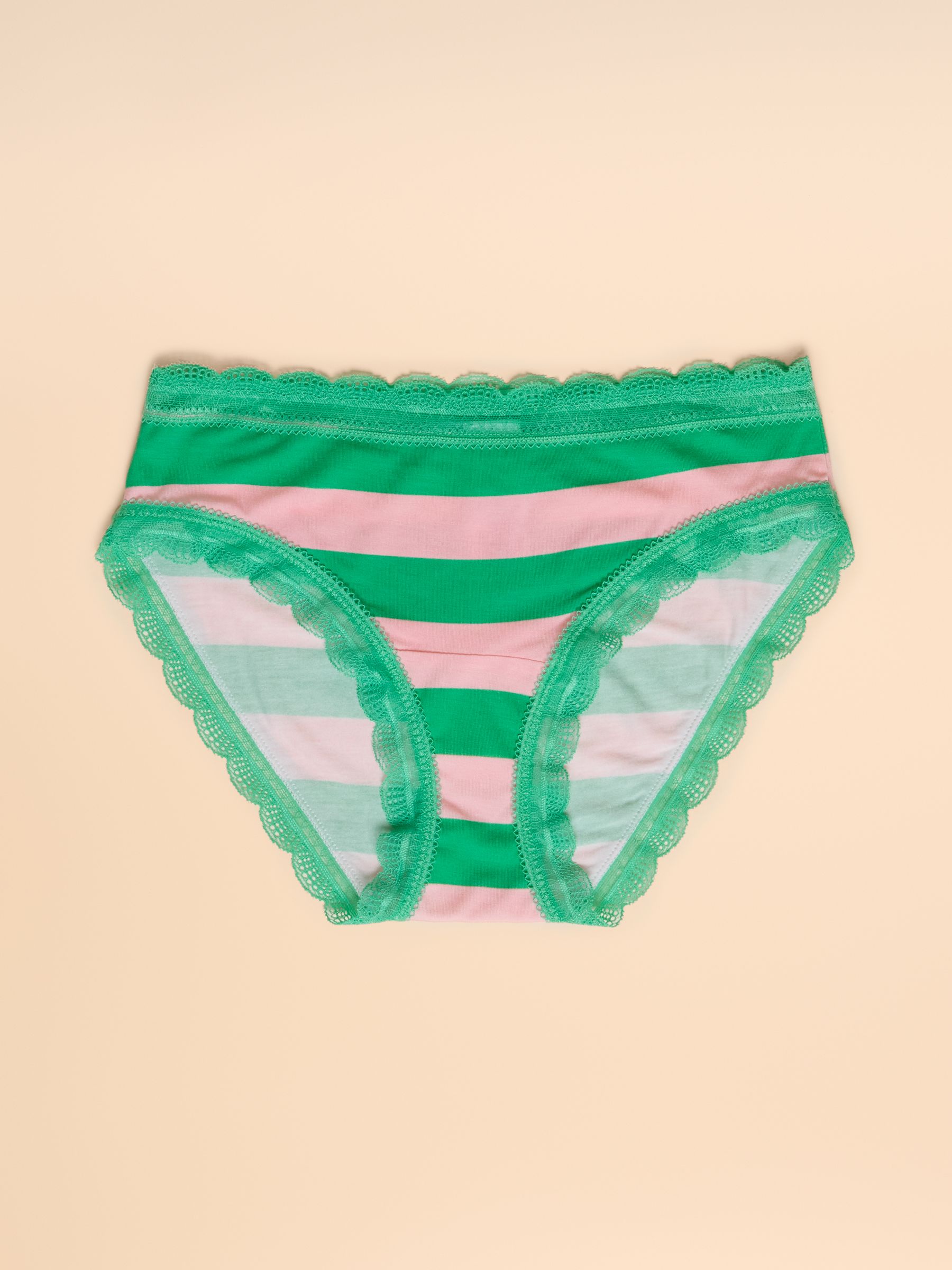 Green & Pink Stripe Knickers - Image 1 of 3