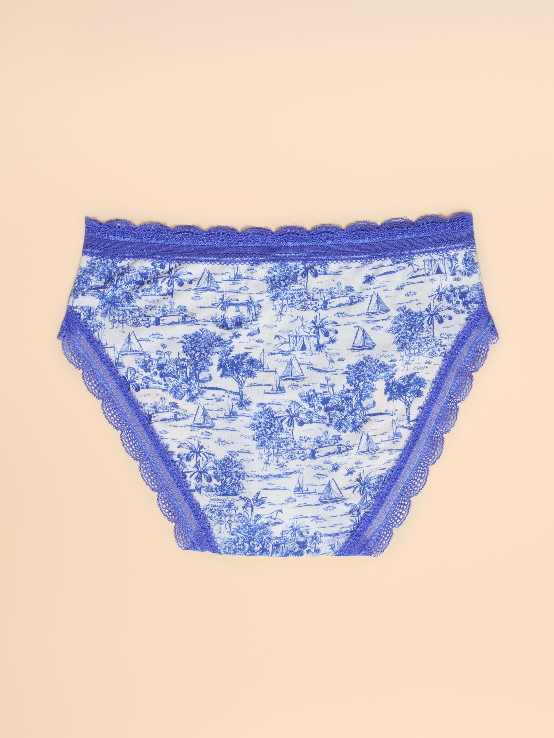 Blue Riviera Toile Knickers - Image 2 of 3 Blue Riviera Toile Knickers - Image 2 of 3