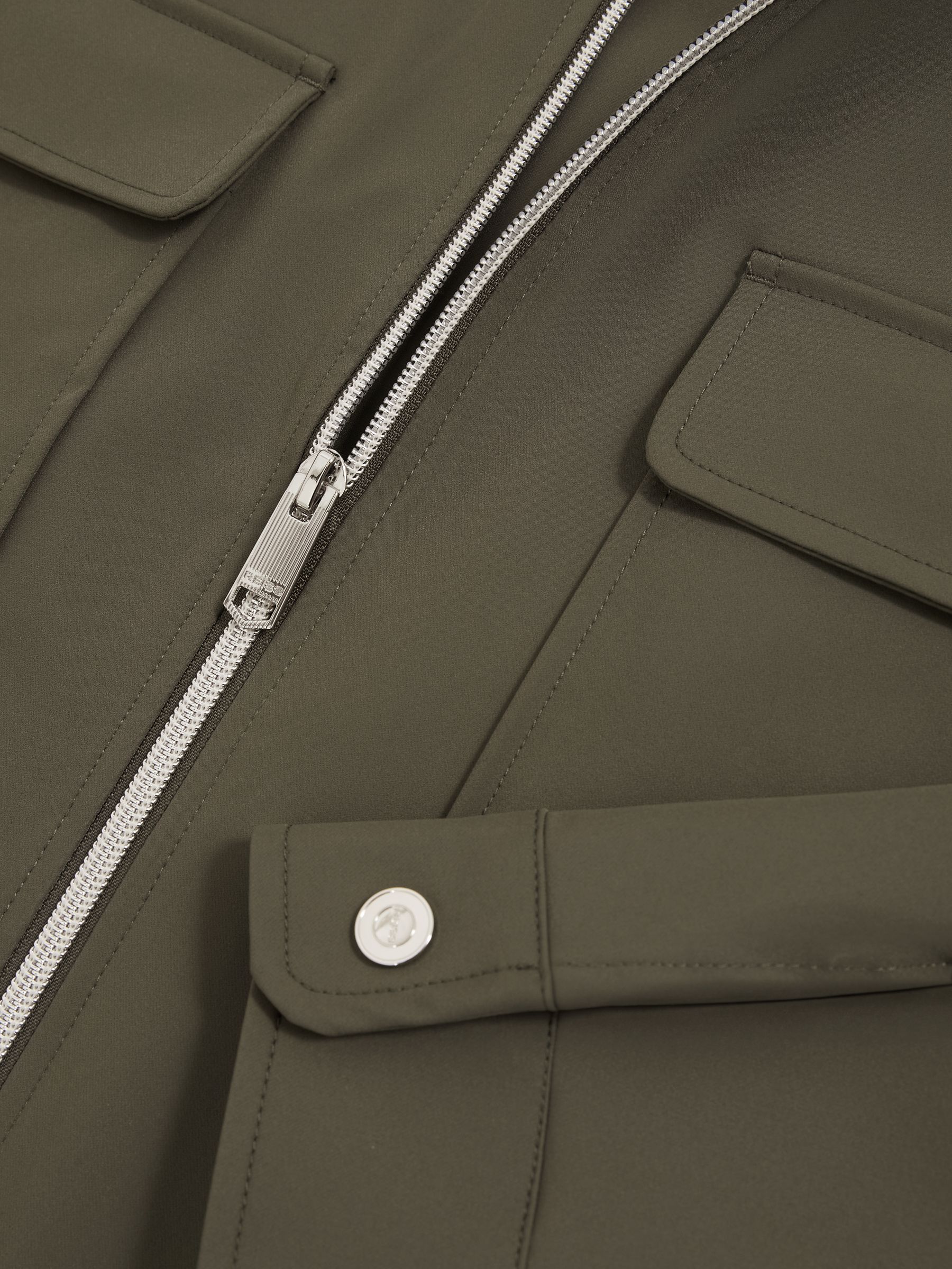 Technical Zip-Through Overshirt in Green - Image 6 of 6